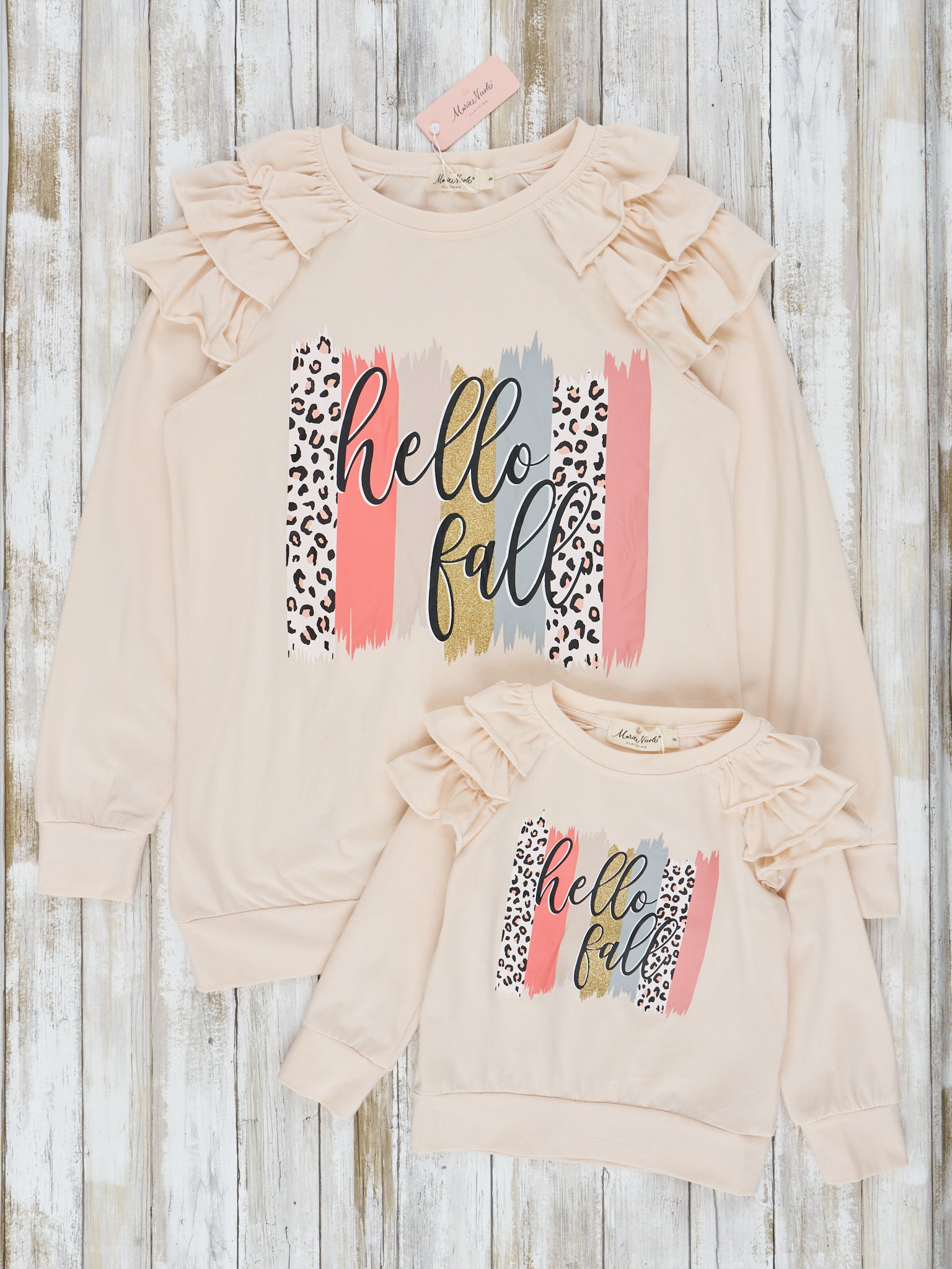 Mom & Me "Hello Fall" Ruffle Shirt - Marie Nicole Clothing