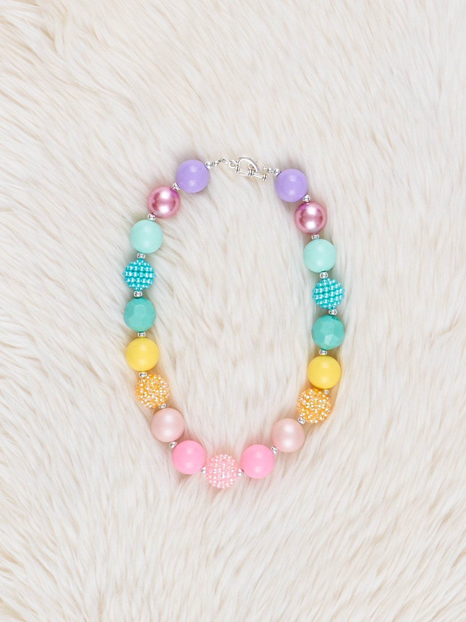 Spring Rainbow Bubblegum Necklace - Marie Nicole Clothing