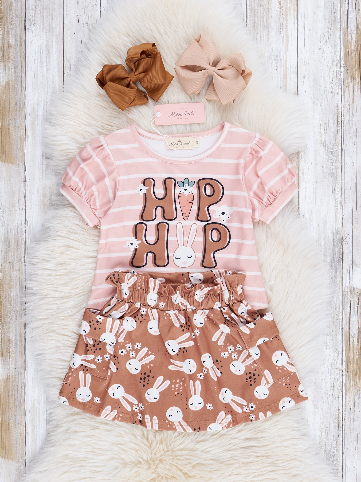 Striped "Hip Hop" Top & Bunny Skirt Outfit - Marie Nicole Clothing