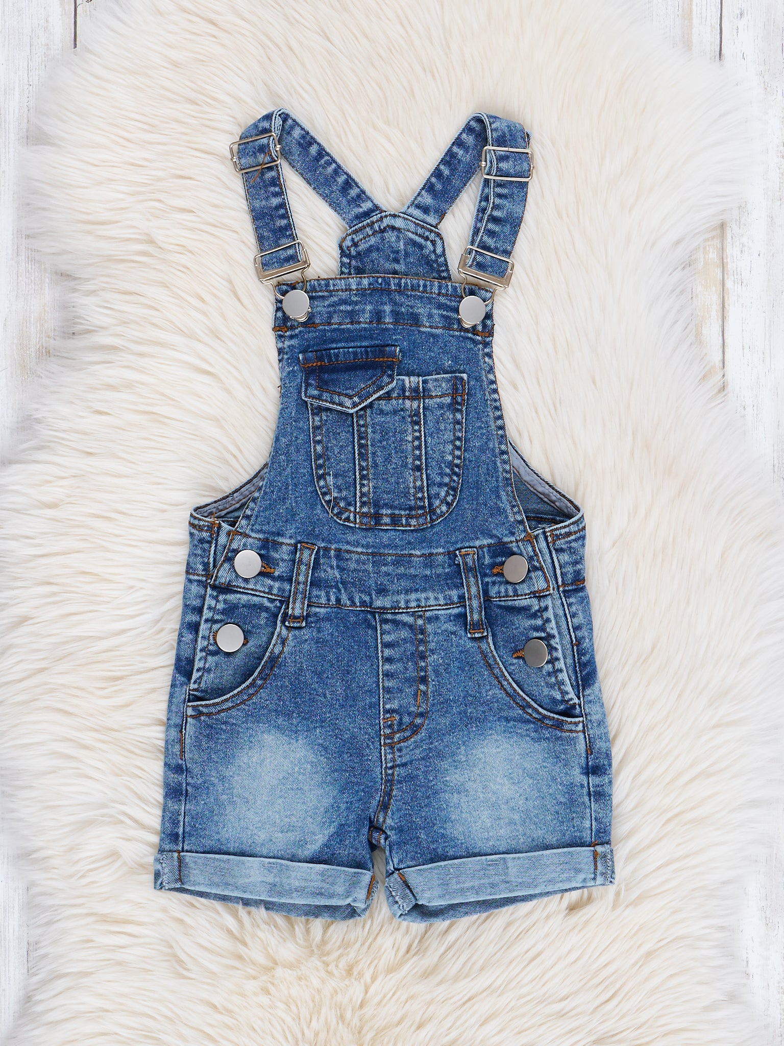 Pink Bunny Ruffle Top & Denim Overall Set - Marie Nicole Clothing