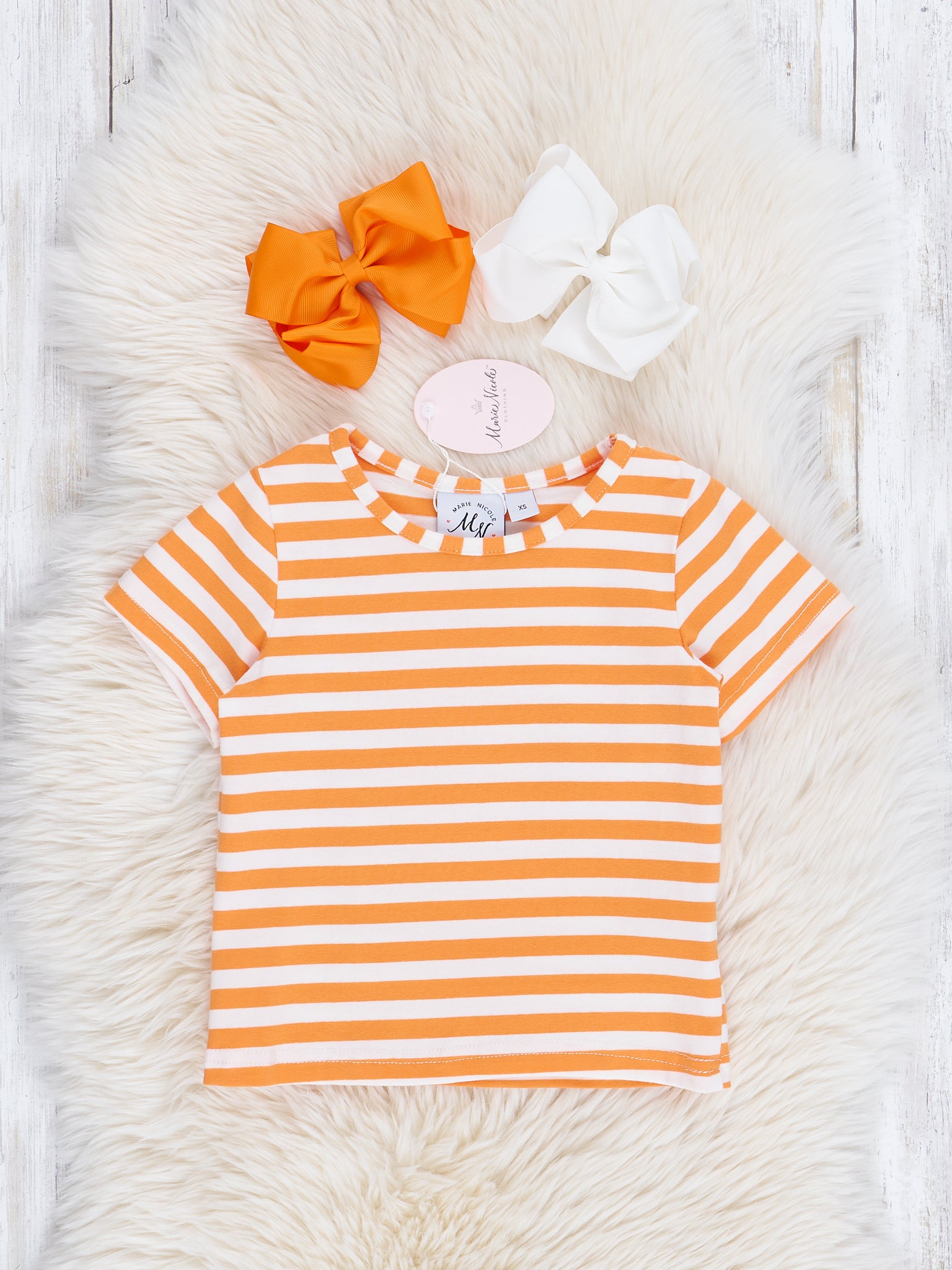 Orange & Denim Bunny Overalls Outfit - Marie Nicole Clothing