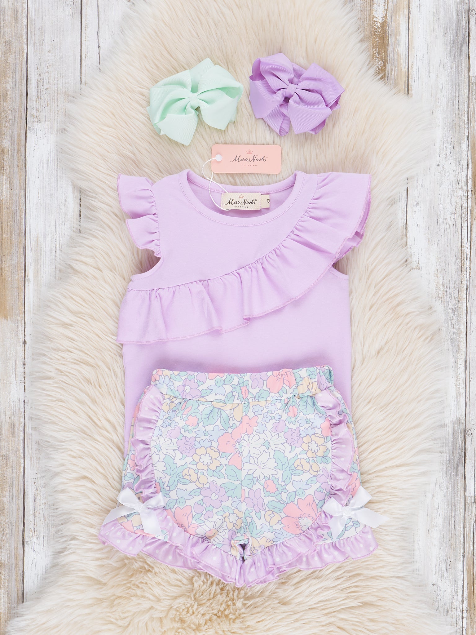 Orchid Garden Ruffle Outfit - Marie Nicole Clothing