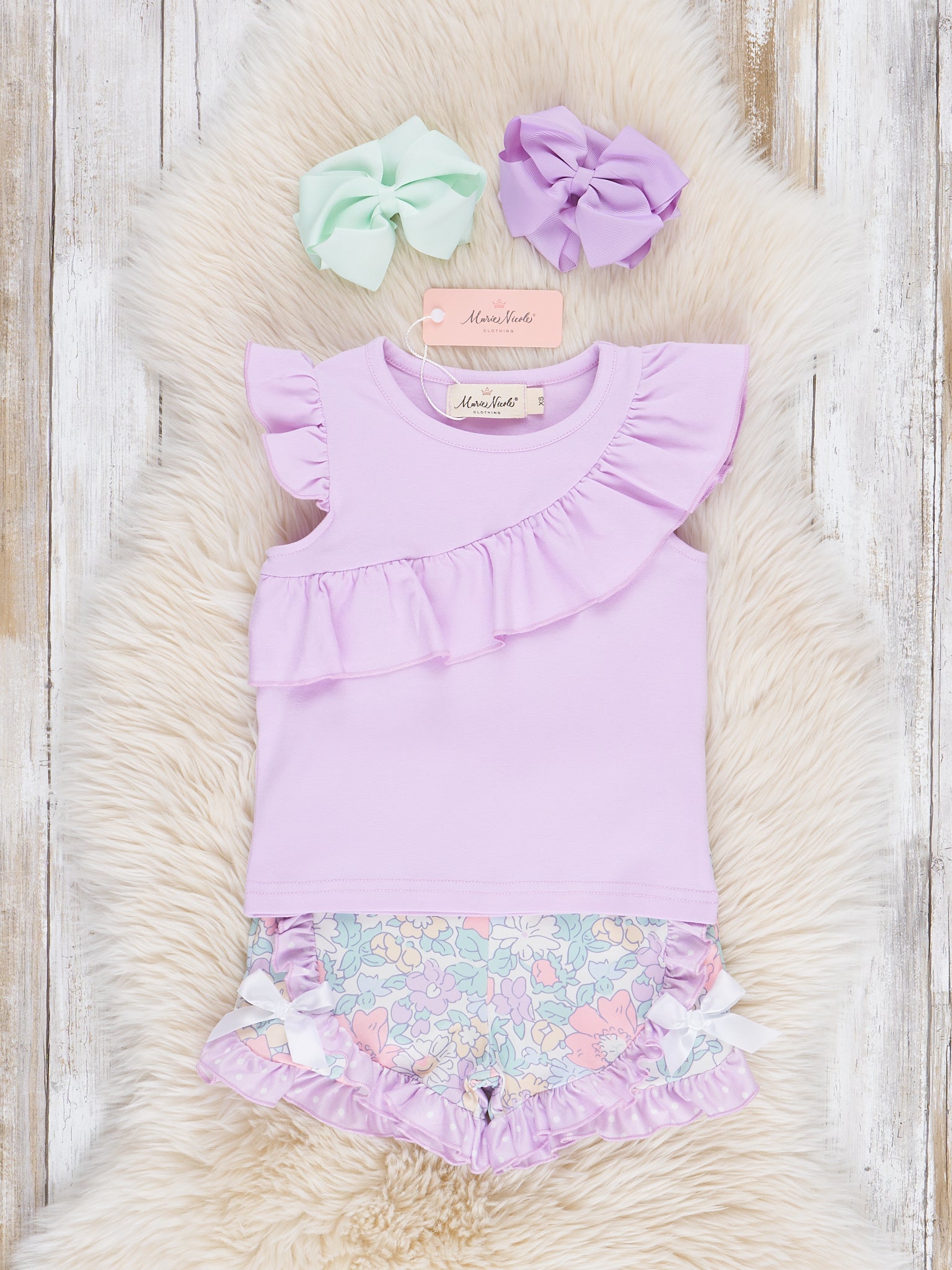 Orchid Garden Ruffle Outfit - Marie Nicole Clothing
