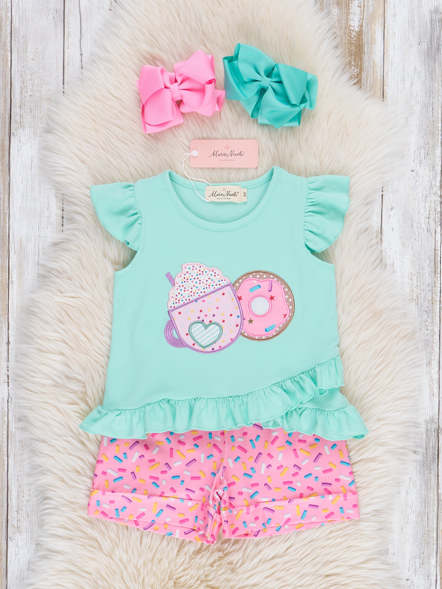 Embroidered Sugar Sweet Ruffle Outfit - Marie Nicole Clothing