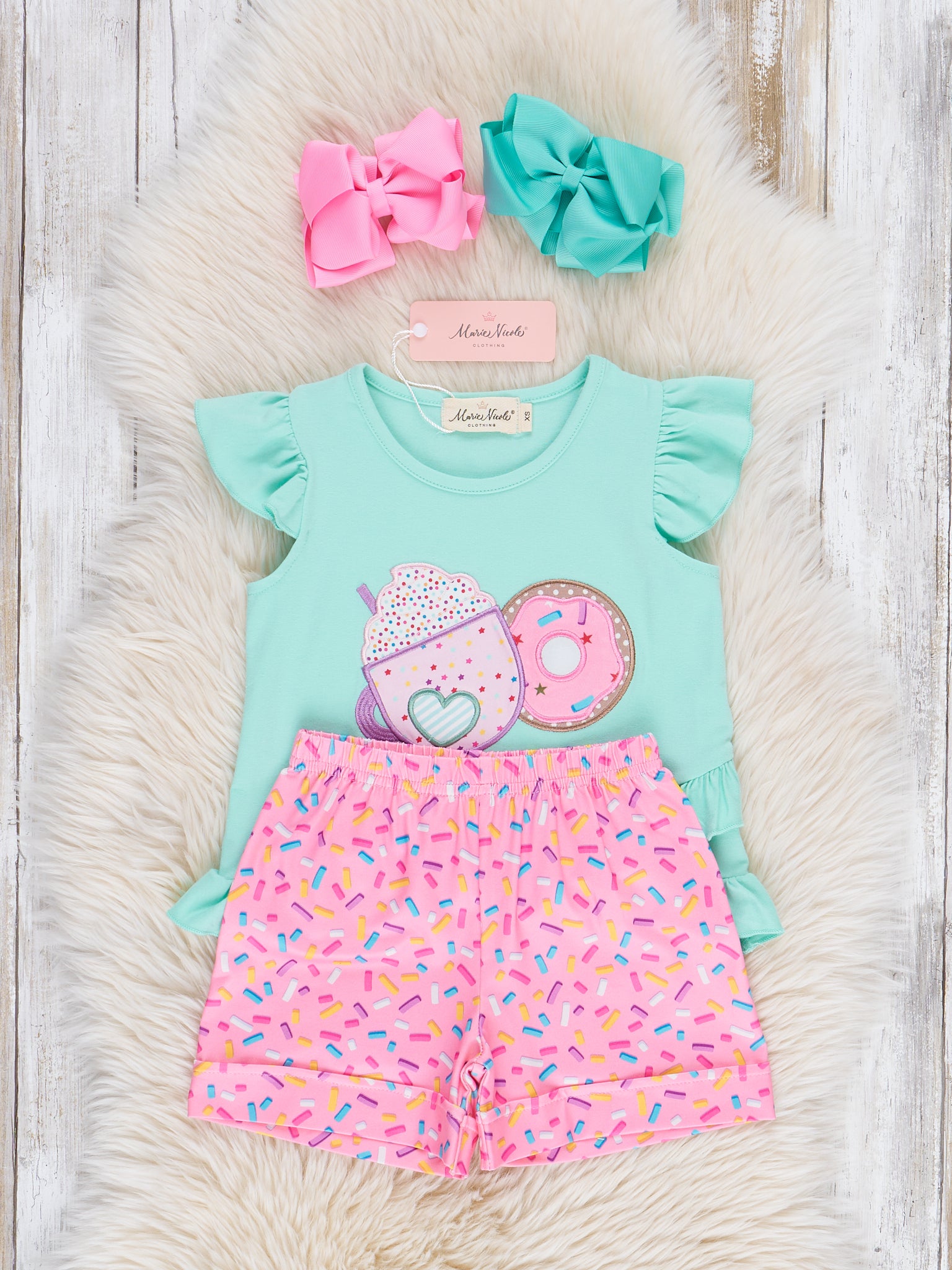 Embroidered Sugar Sweet Ruffle Outfit - Marie Nicole Clothing