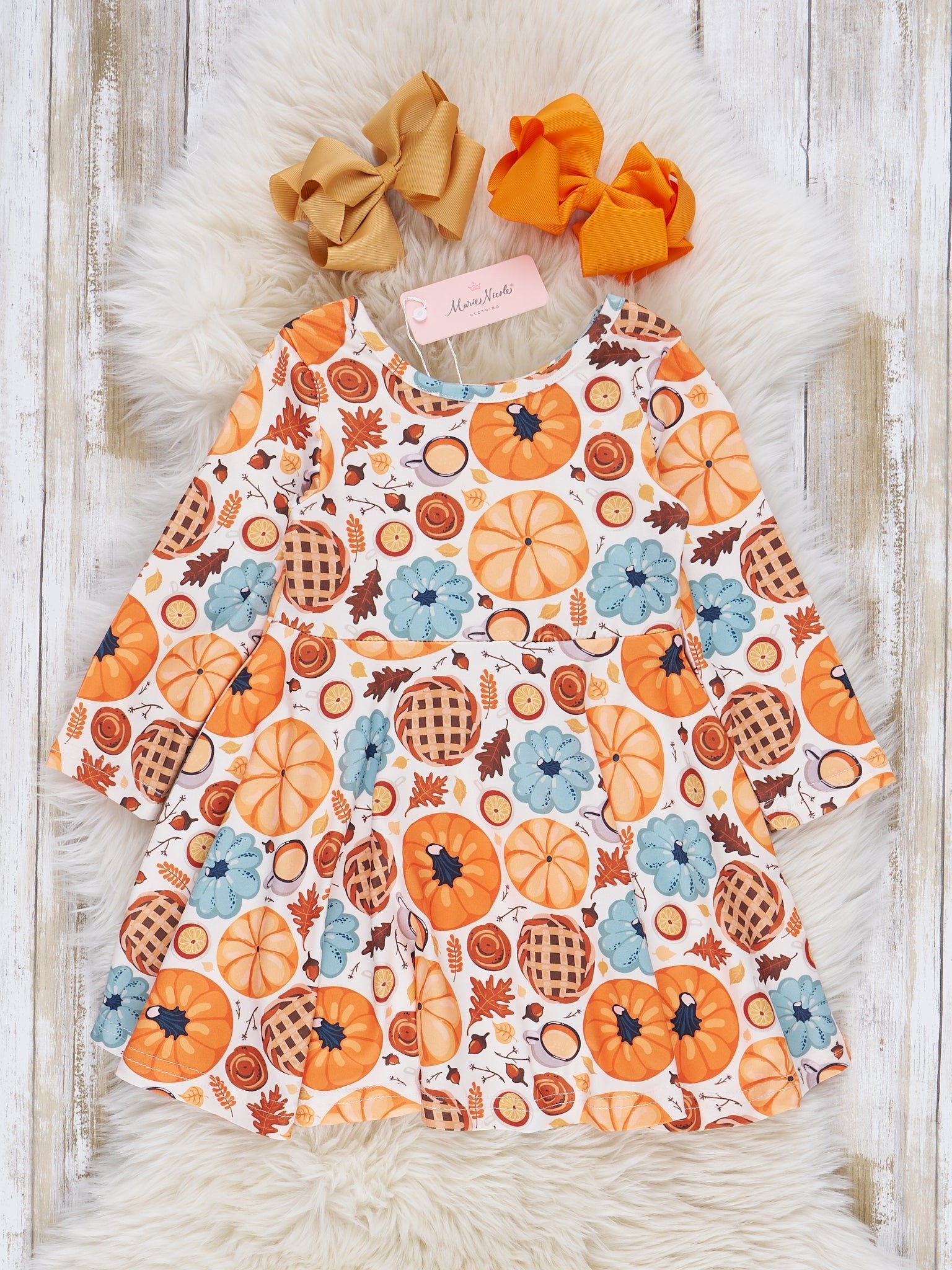 Cream Pumpkin Pie Swing Dress - Marie Nicole Clothing