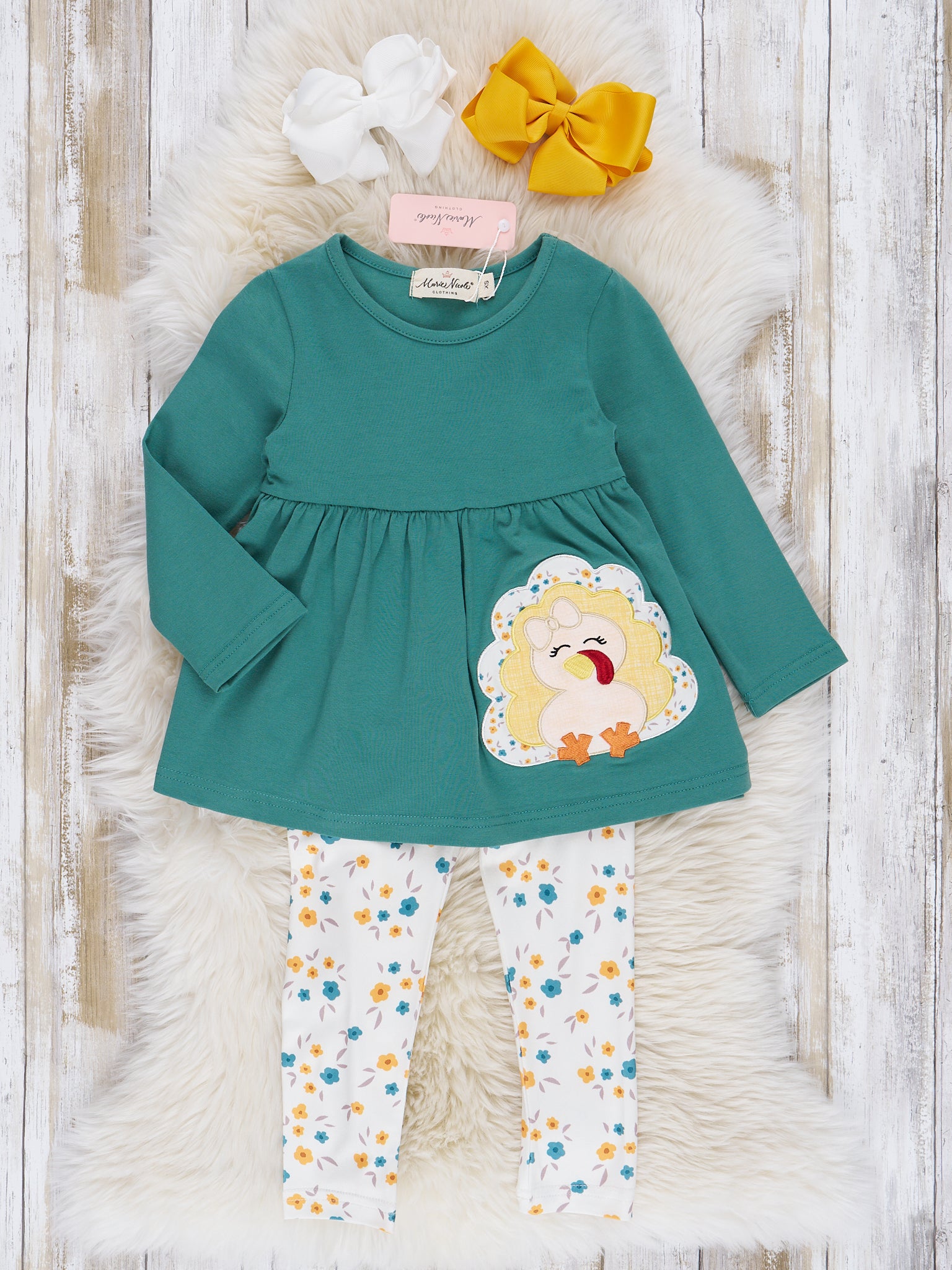 Deep Emerald Embroidered Turkey Outfit - Marie Nicole Clothing