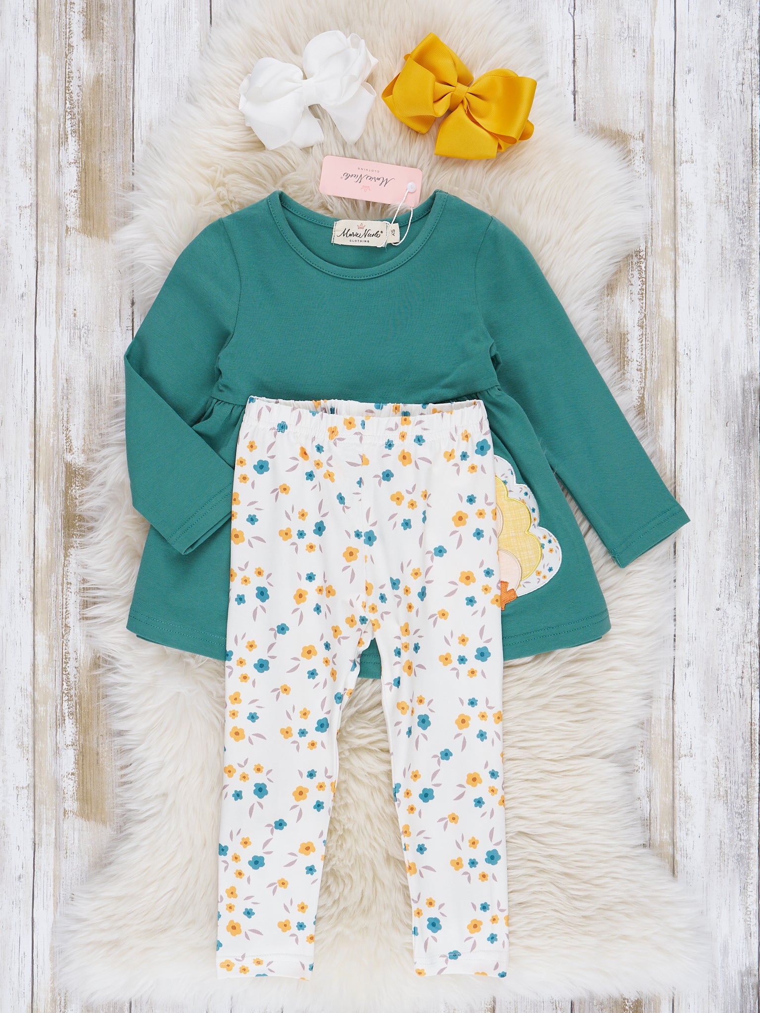 Deep Emerald Embroidered Turkey Outfit - Marie Nicole Clothing