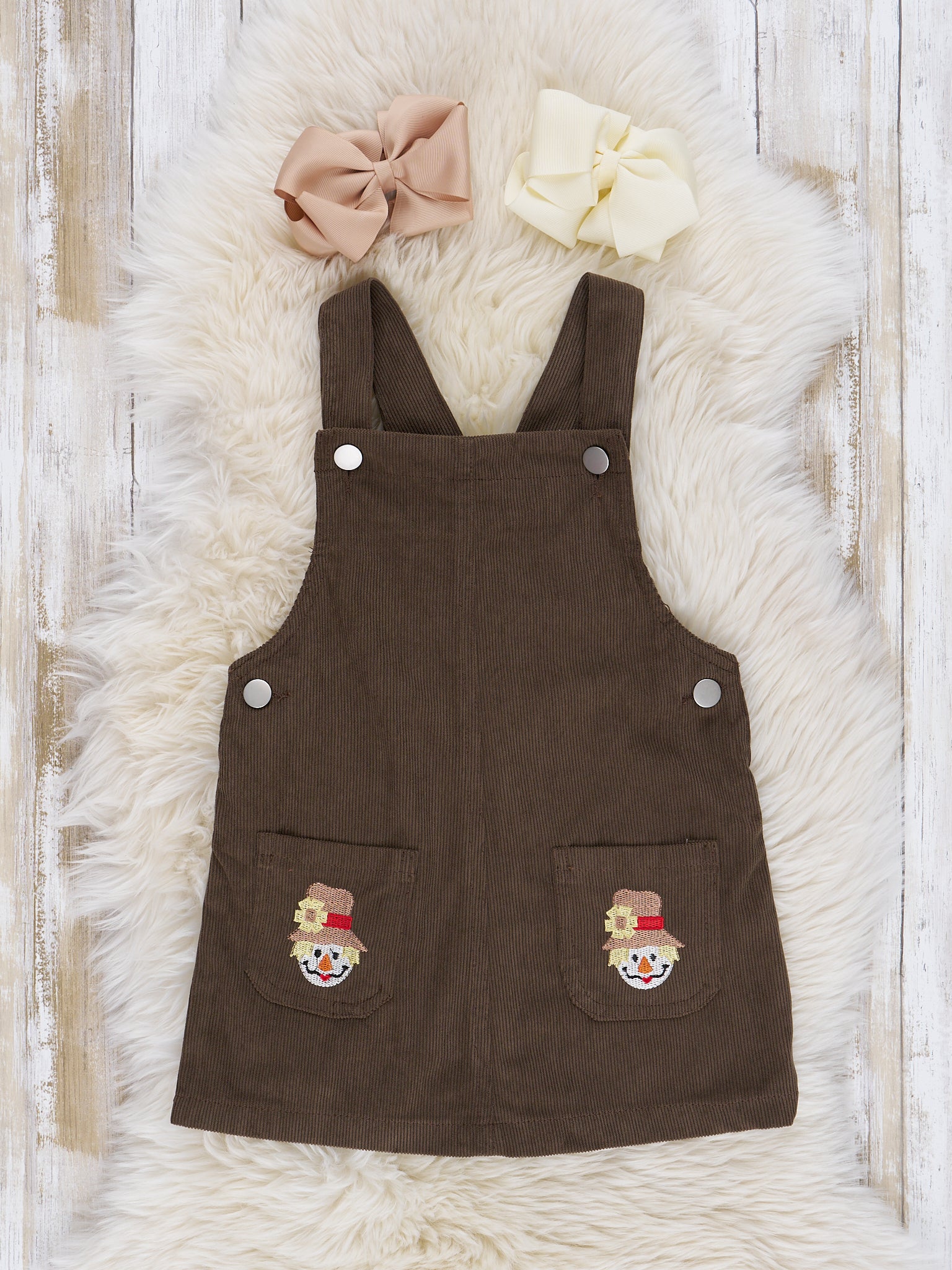 Embroidered Thanksgiving Overall Set - Marie Nicole Clothing