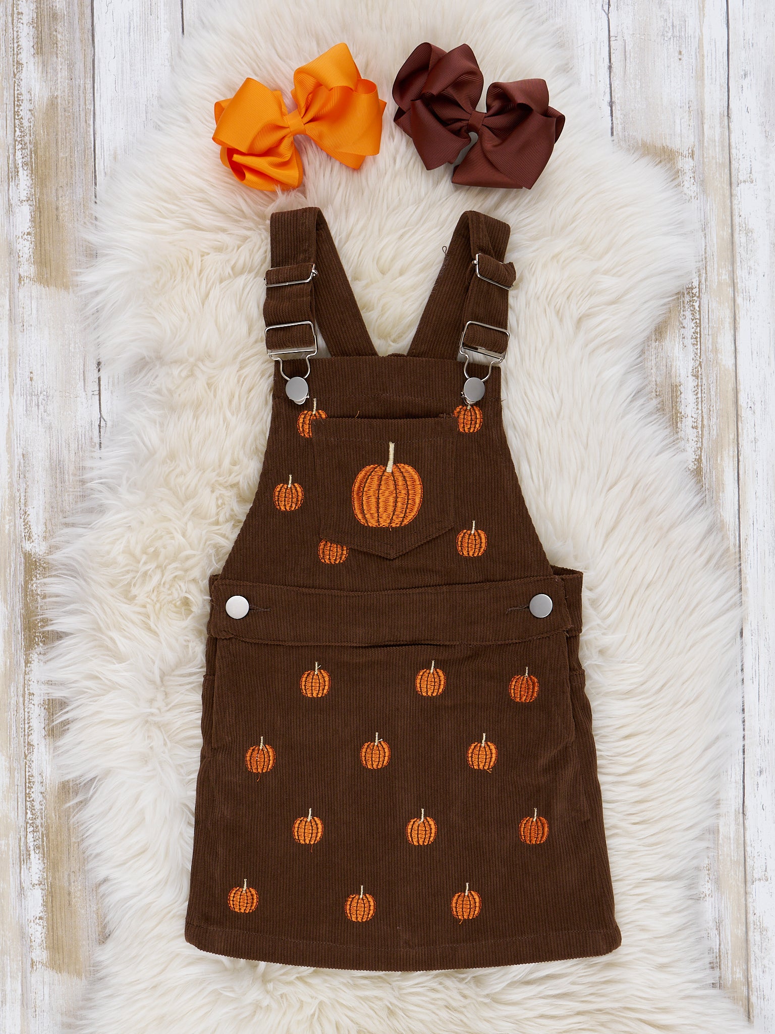 Corduroy Embroidered Overall Set - Marie Nicole Clothing