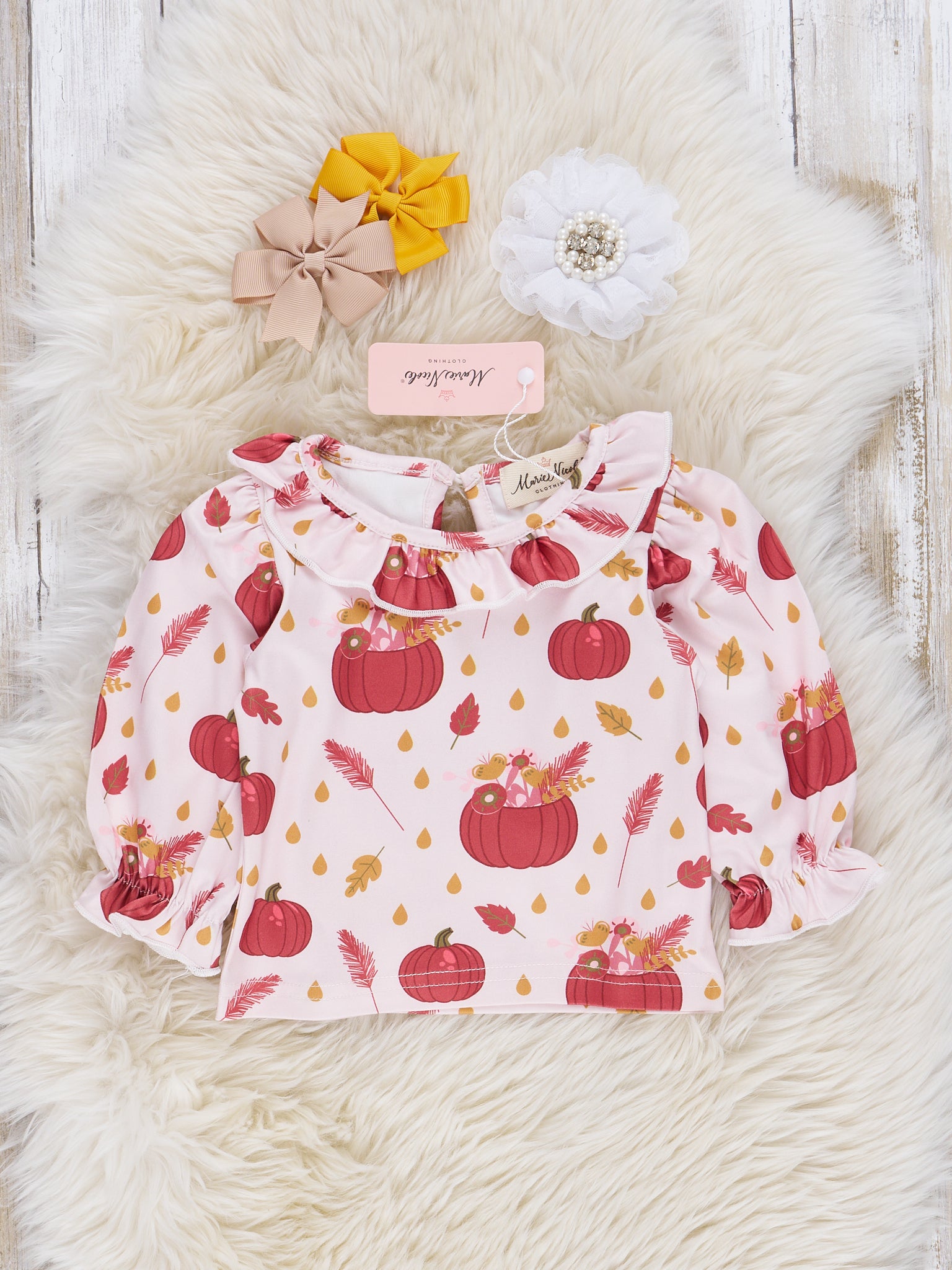 Autumn Ruffle Overall Set - Marie Nicole Clothing