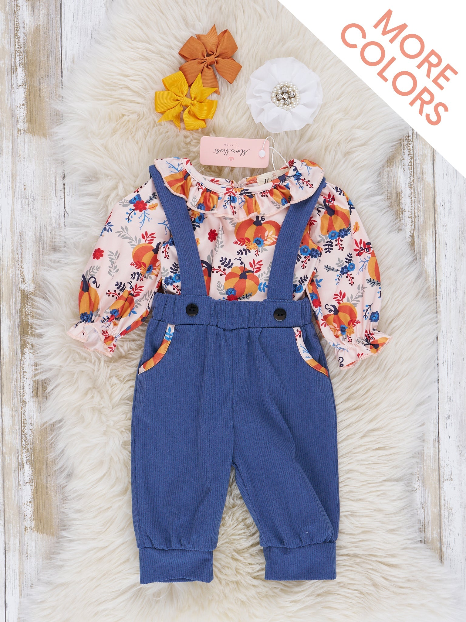 Autumn Ruffle Overall Set - Marie Nicole Clothing
