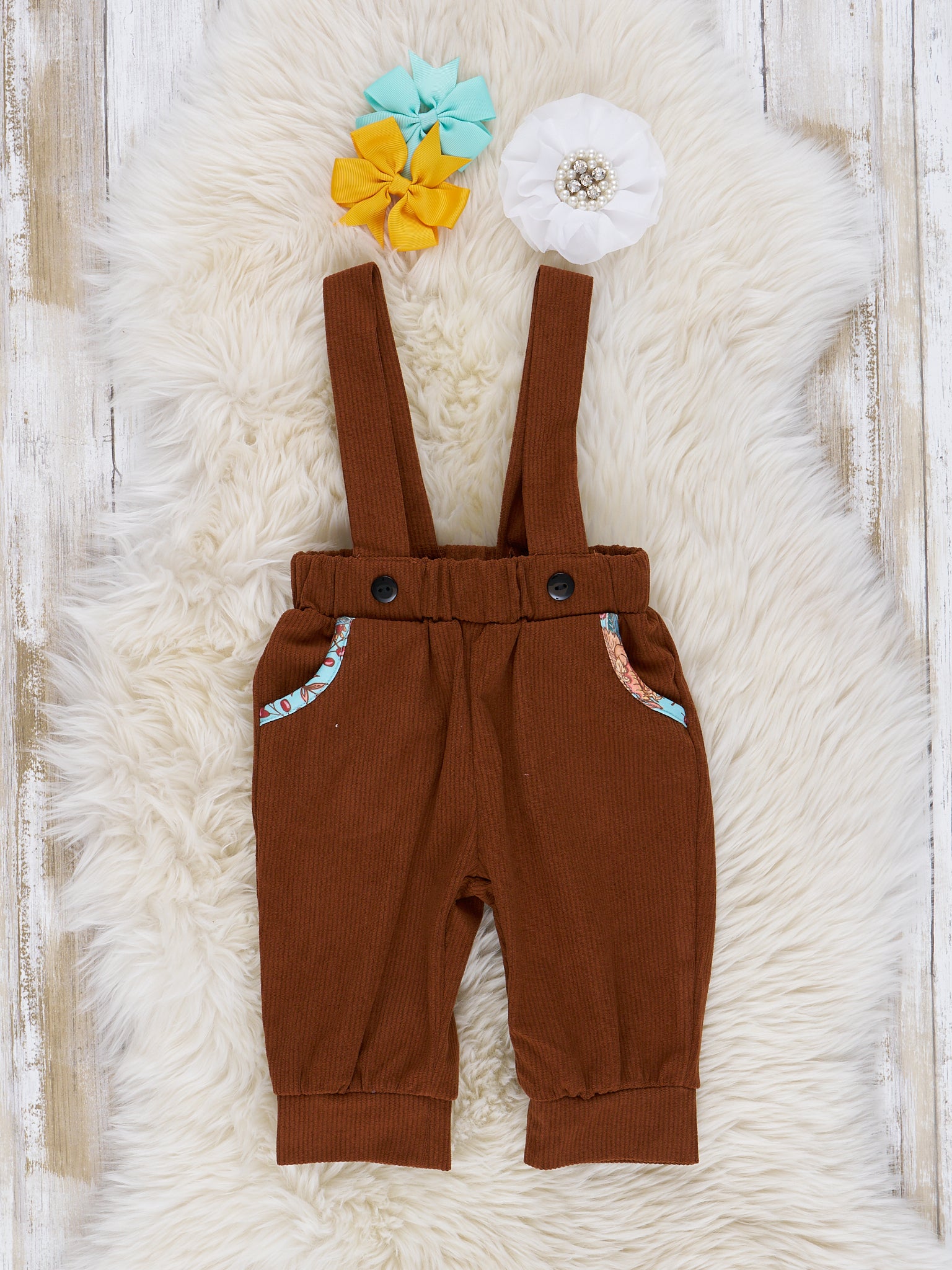 Autumn Ruffle Overall Set - Marie Nicole Clothing