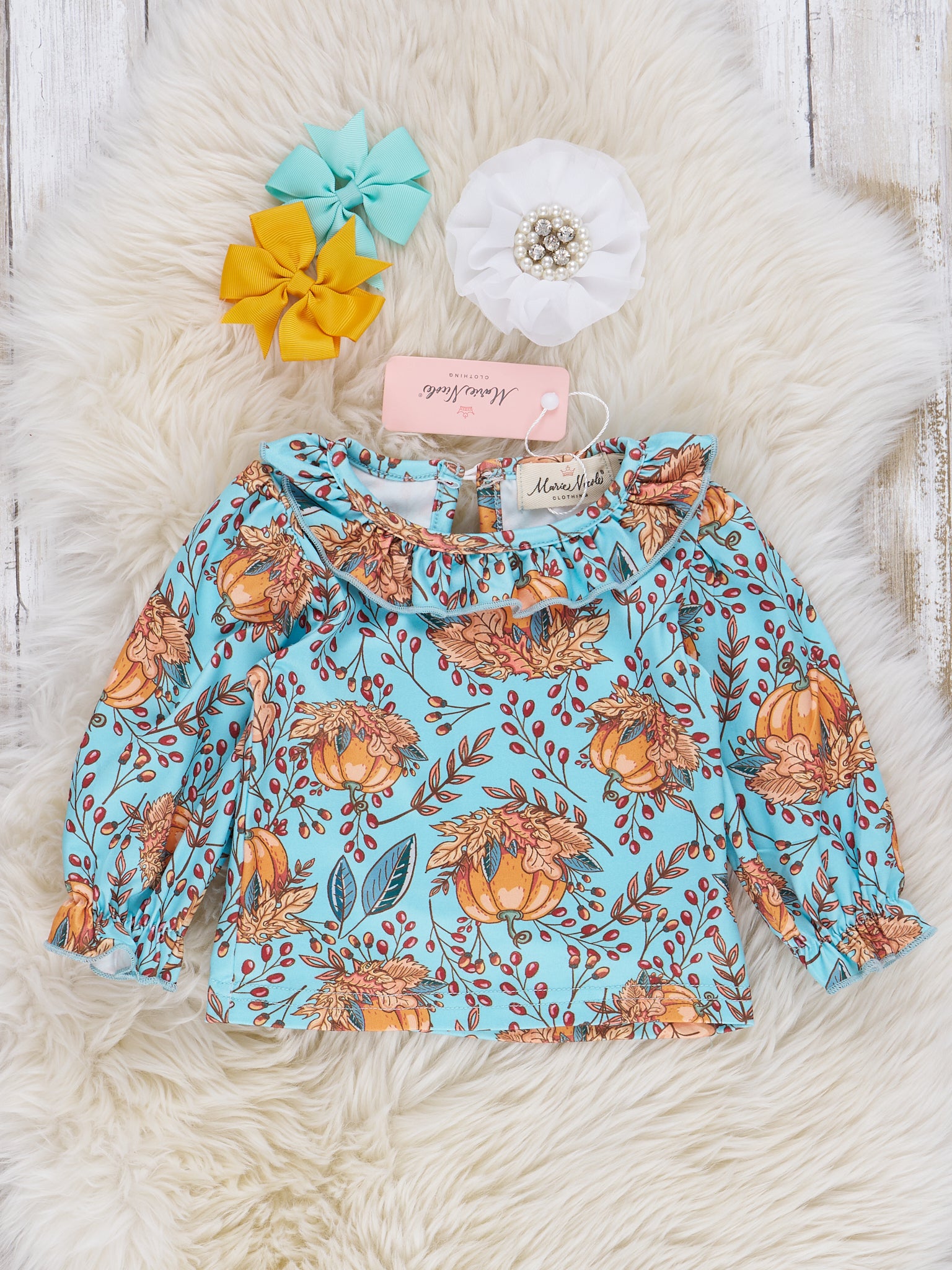 Autumn Ruffle Overall Set - Marie Nicole Clothing