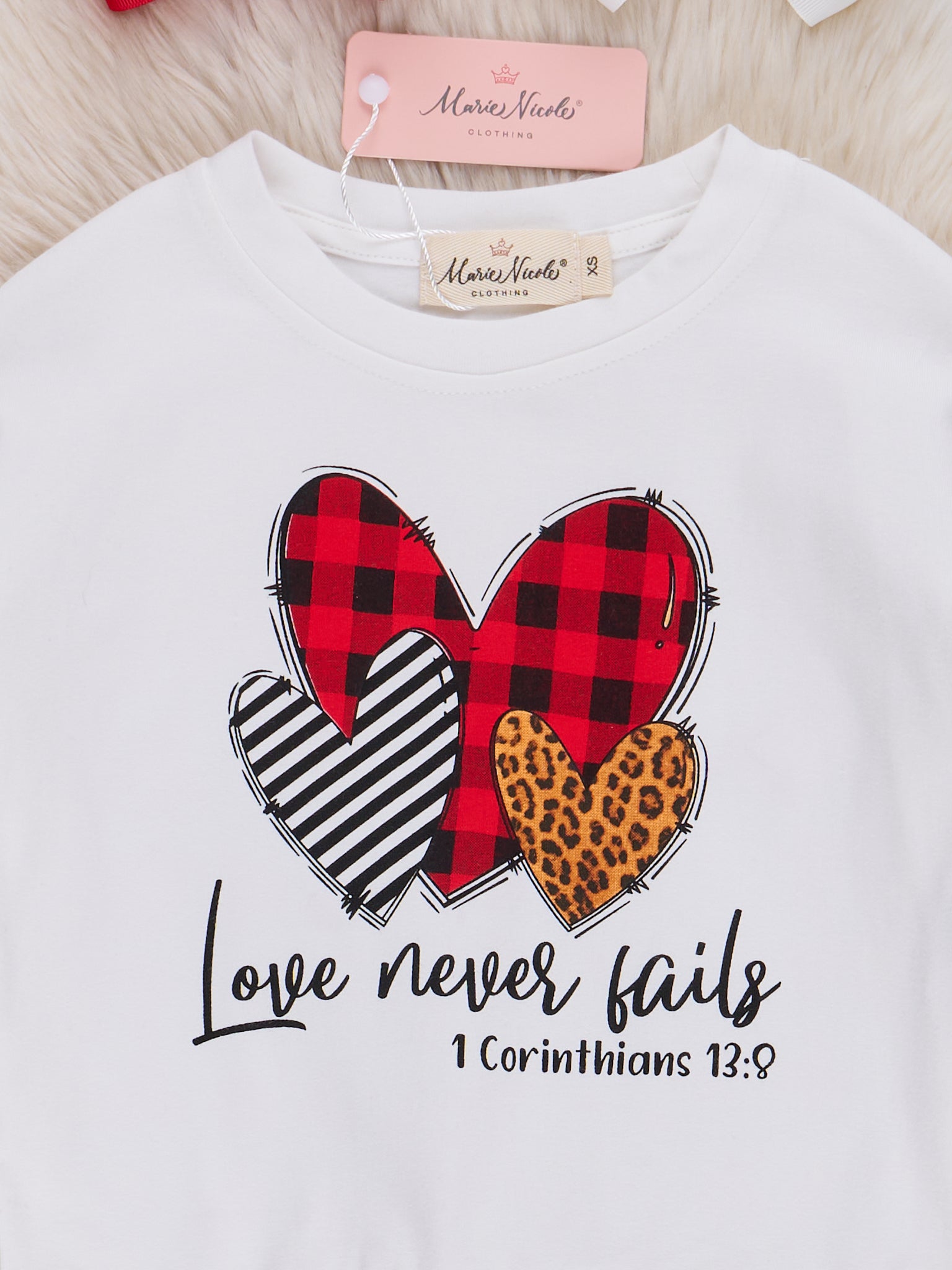 Red & Black Plaid Hearts Bell Bottoms Outfit - Marie Nicole Clothing