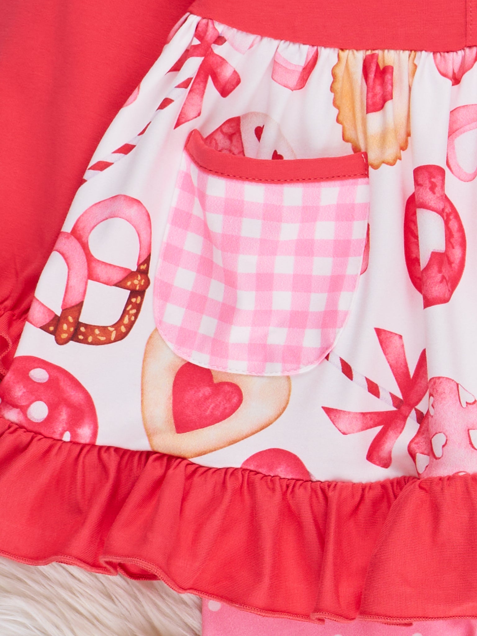 Red Sweet Valentine Treats Ruffle Outfit - Marie Nicole Clothing