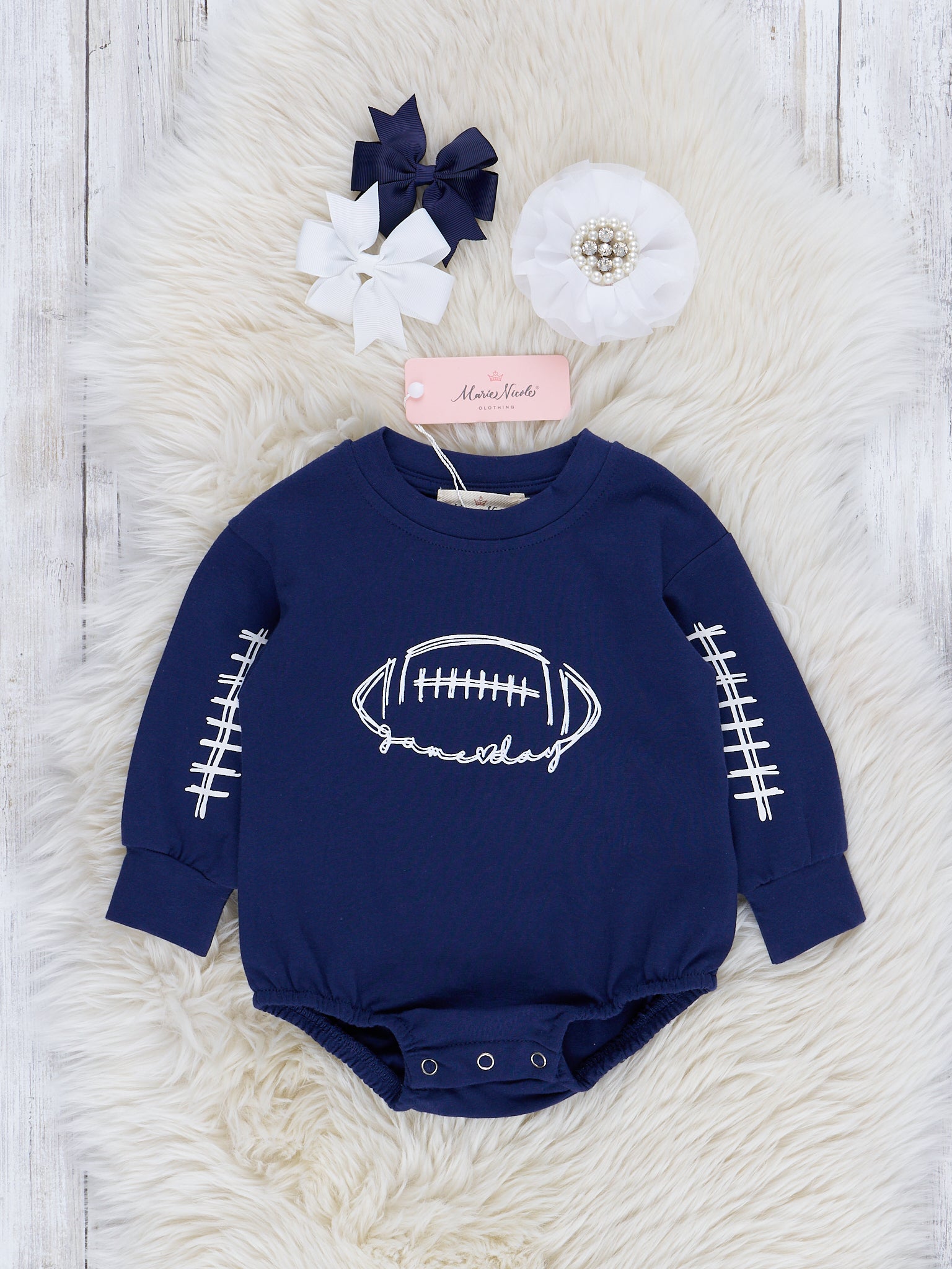 Mom & Me Navy Blue "Game Day" Crew Neck - Marie Nicole Clothing