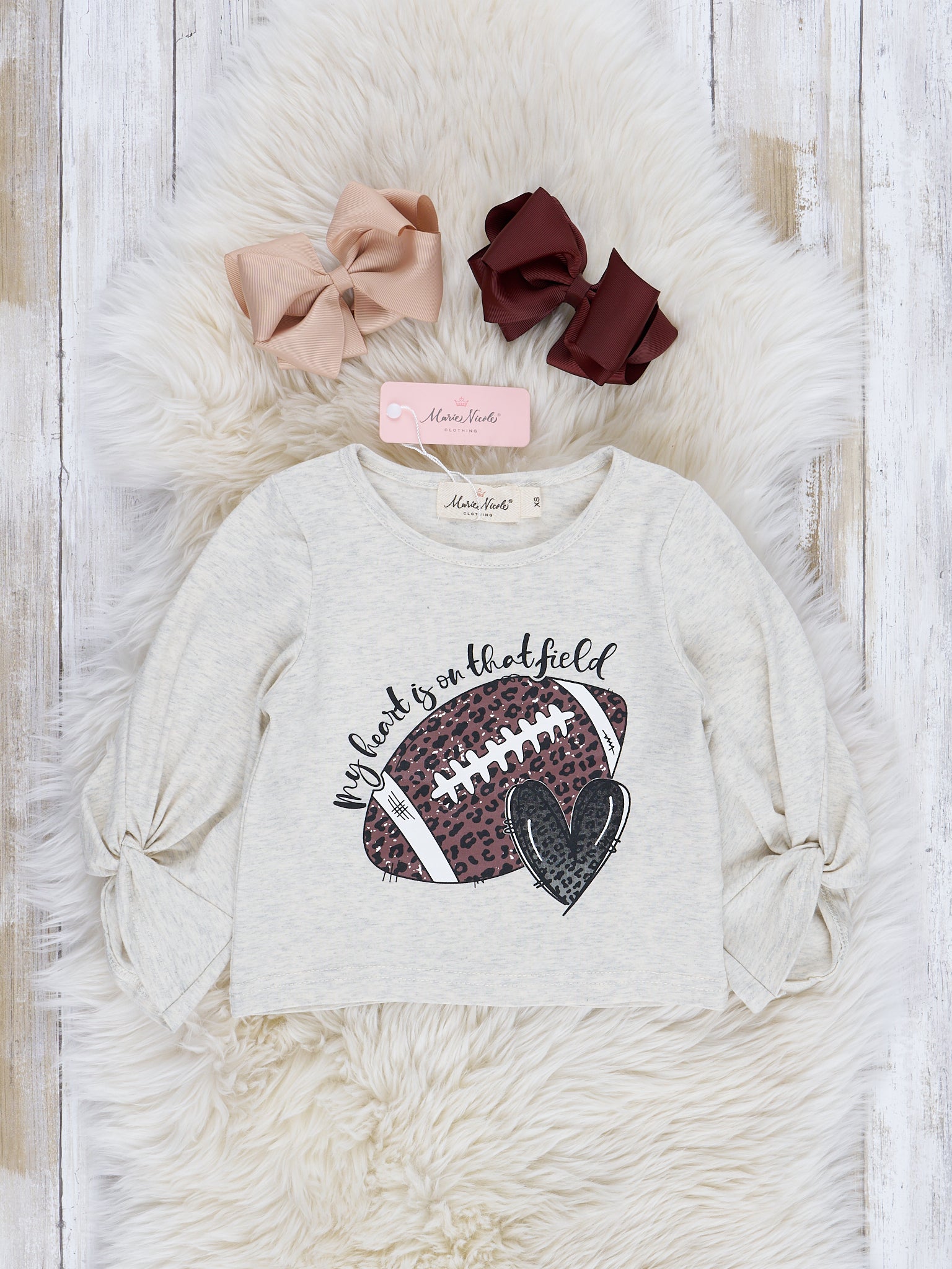 Beige & Brown Touchdown Glam Sequin Skirt Outfit - Marie Nicole Clothing