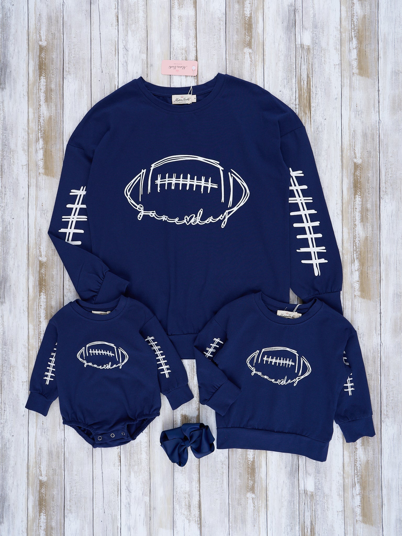 Mom & Me Navy Blue "Game Day" Crew Neck - Marie Nicole Clothing