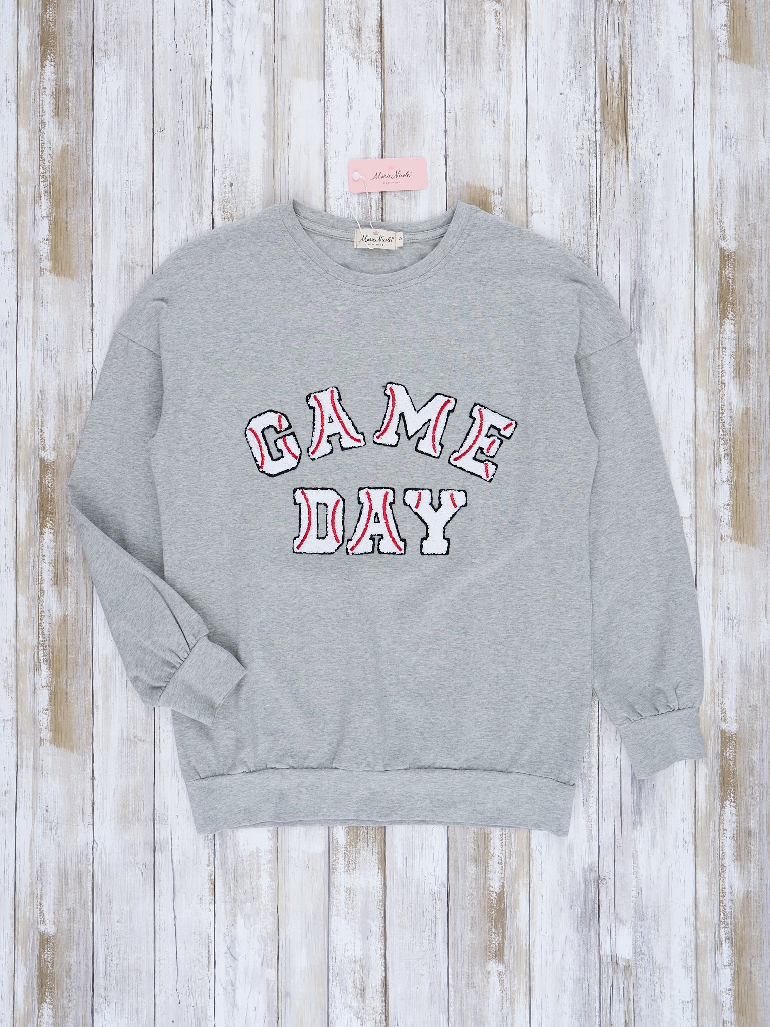 Mom & Me Grey Baseball "Game Day" Crew Neck - Marie Nicole Clothing