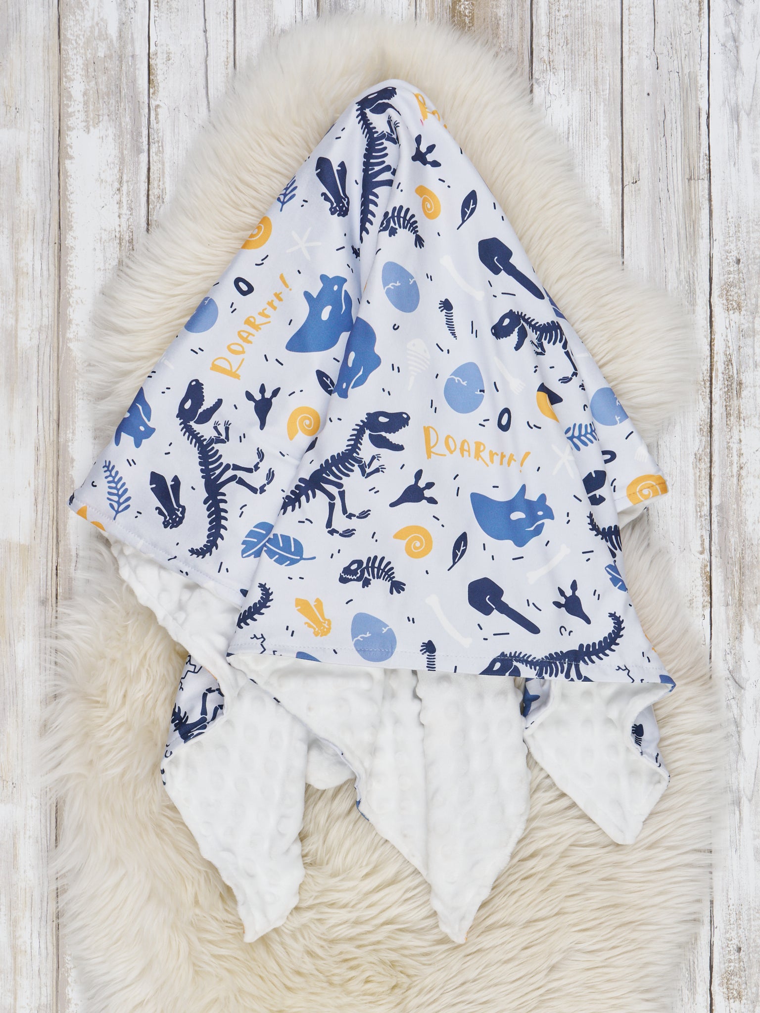 Dinosaur Friends Minky Blanket - Marie Nicole Clothing