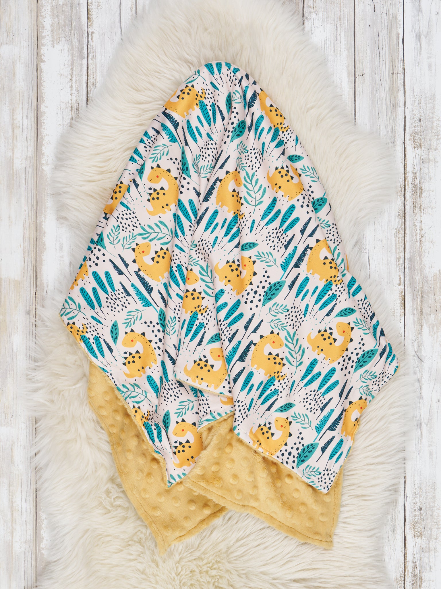 Dinosaur Friends Minky Blanket - Marie Nicole Clothing