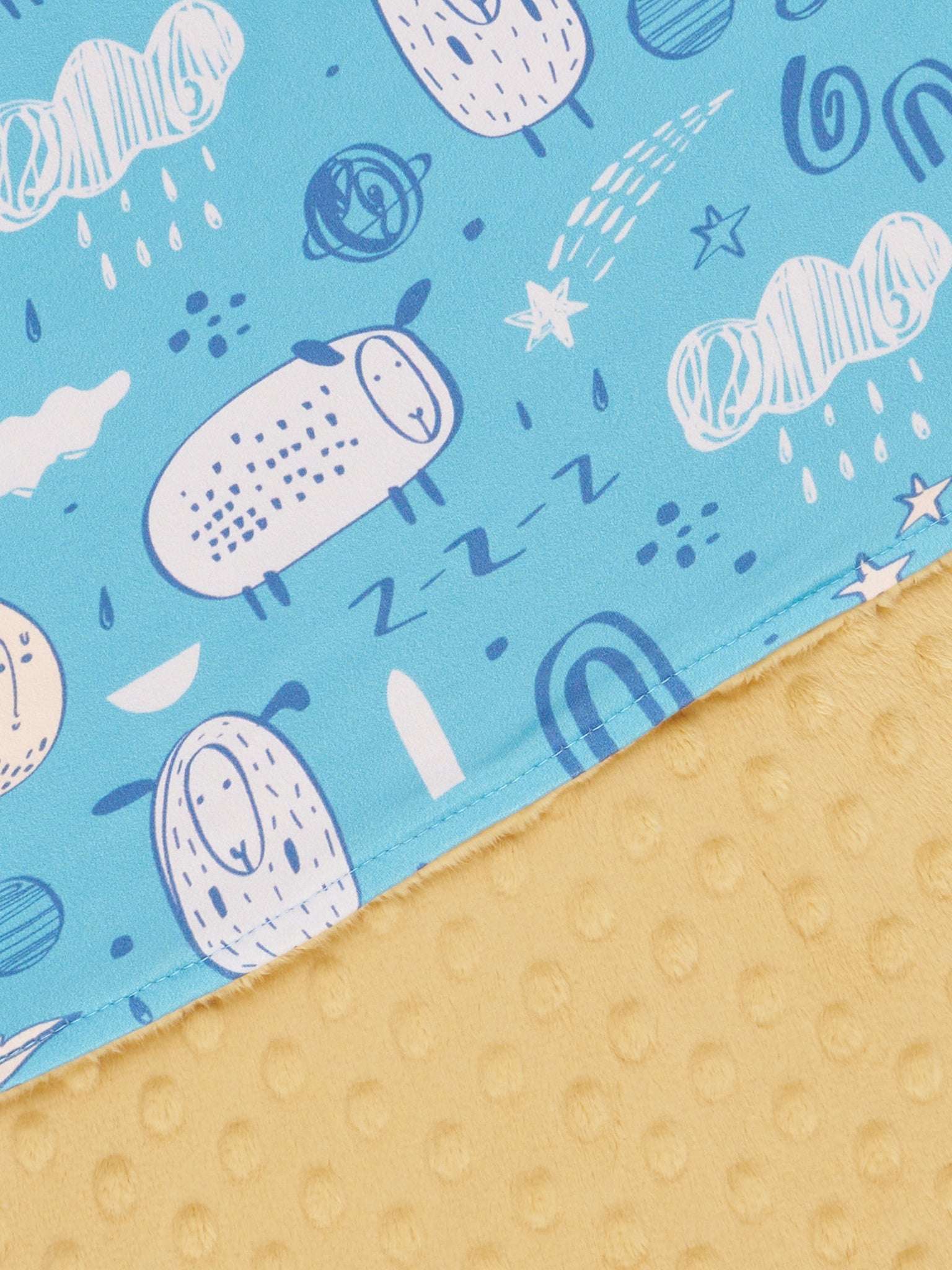 Light Blue Sheep Dreams Minky Blanket - Marie Nicole Clothing