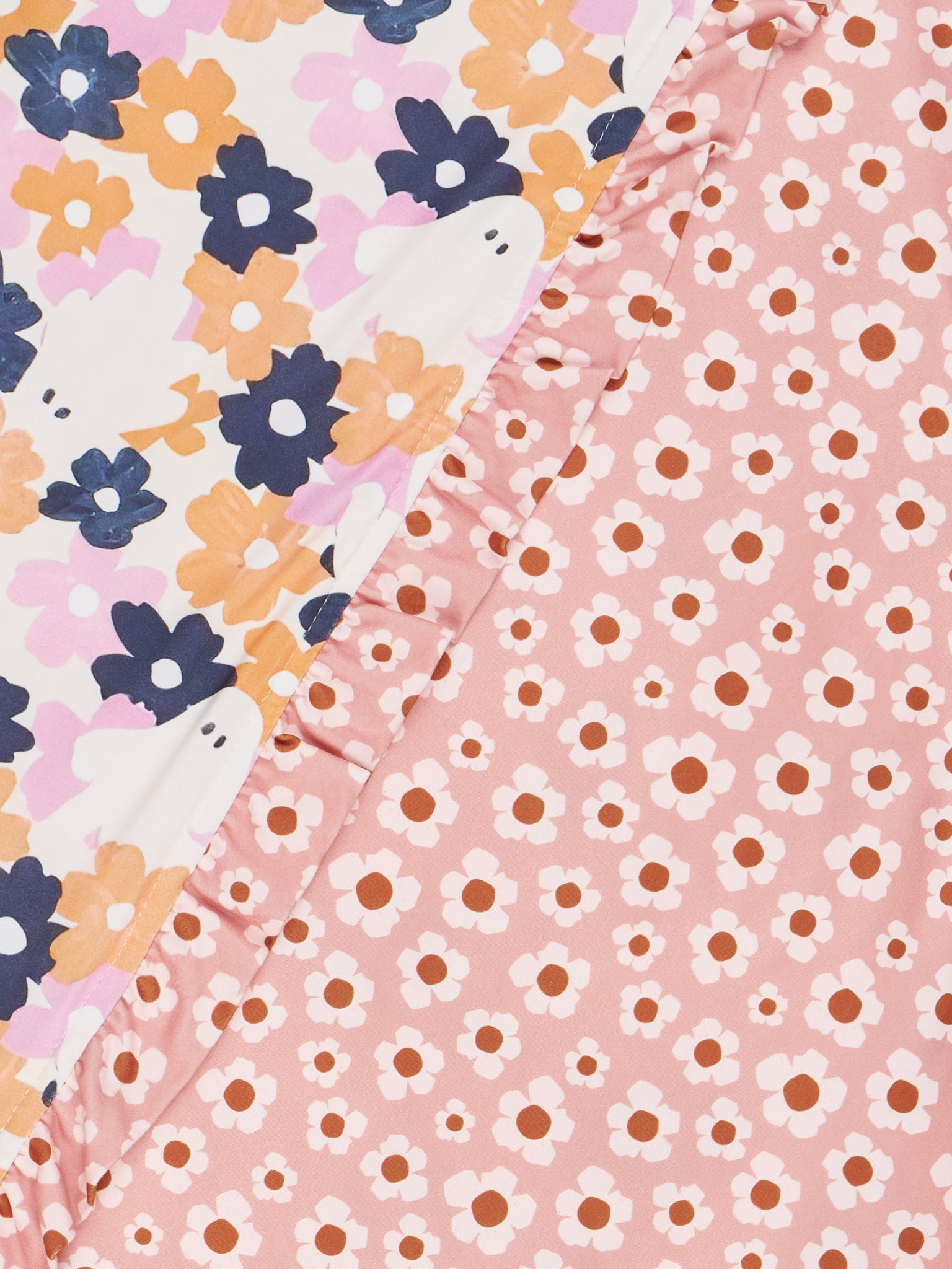 Pink Ghost Wildflower Ruffle Blanket - Marie Nicole Clothing