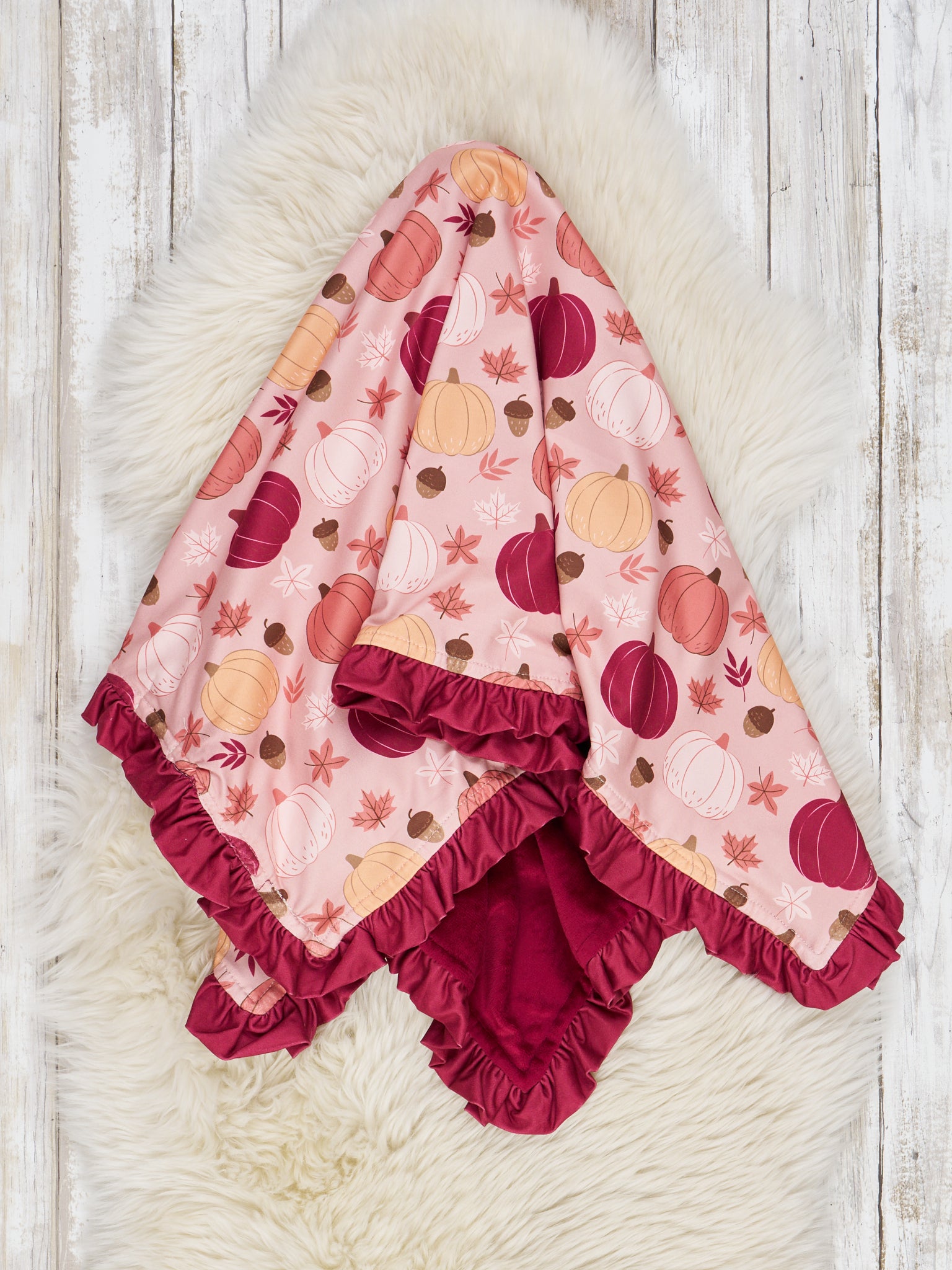 Mulberry Pumpkin Garden Minky Blanket - Marie Nicole Clothing