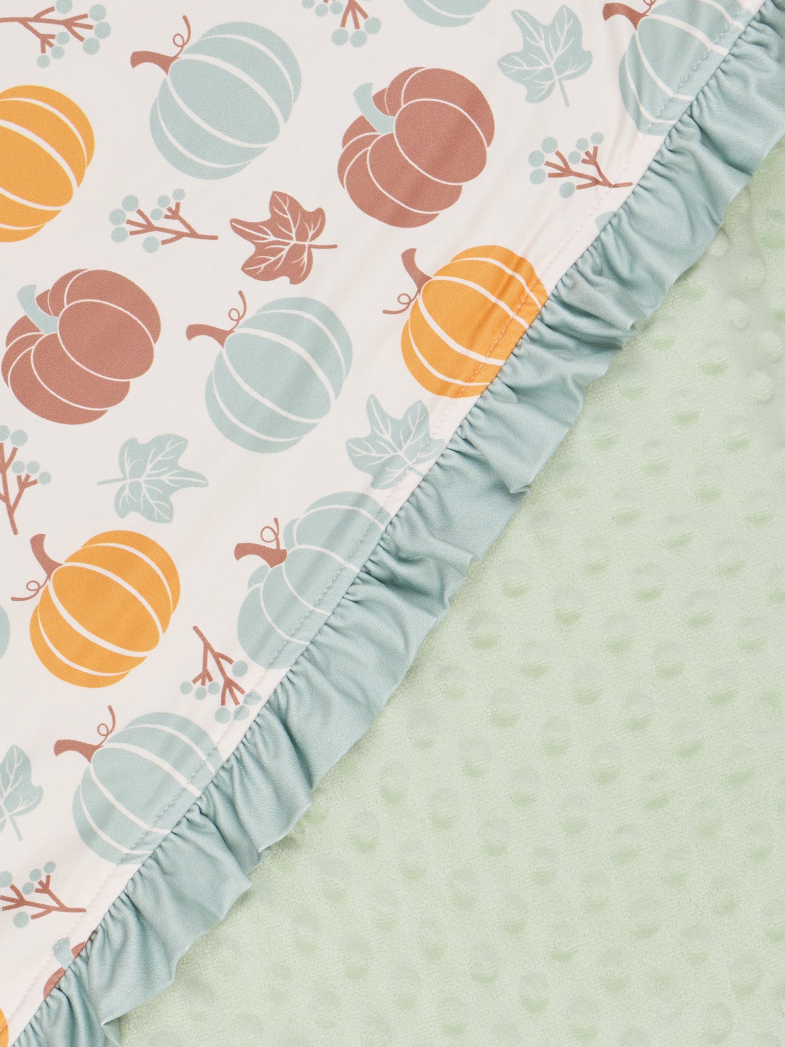 Sage Pumpkin Garden Minky Blanket - Marie Nicole Clothing