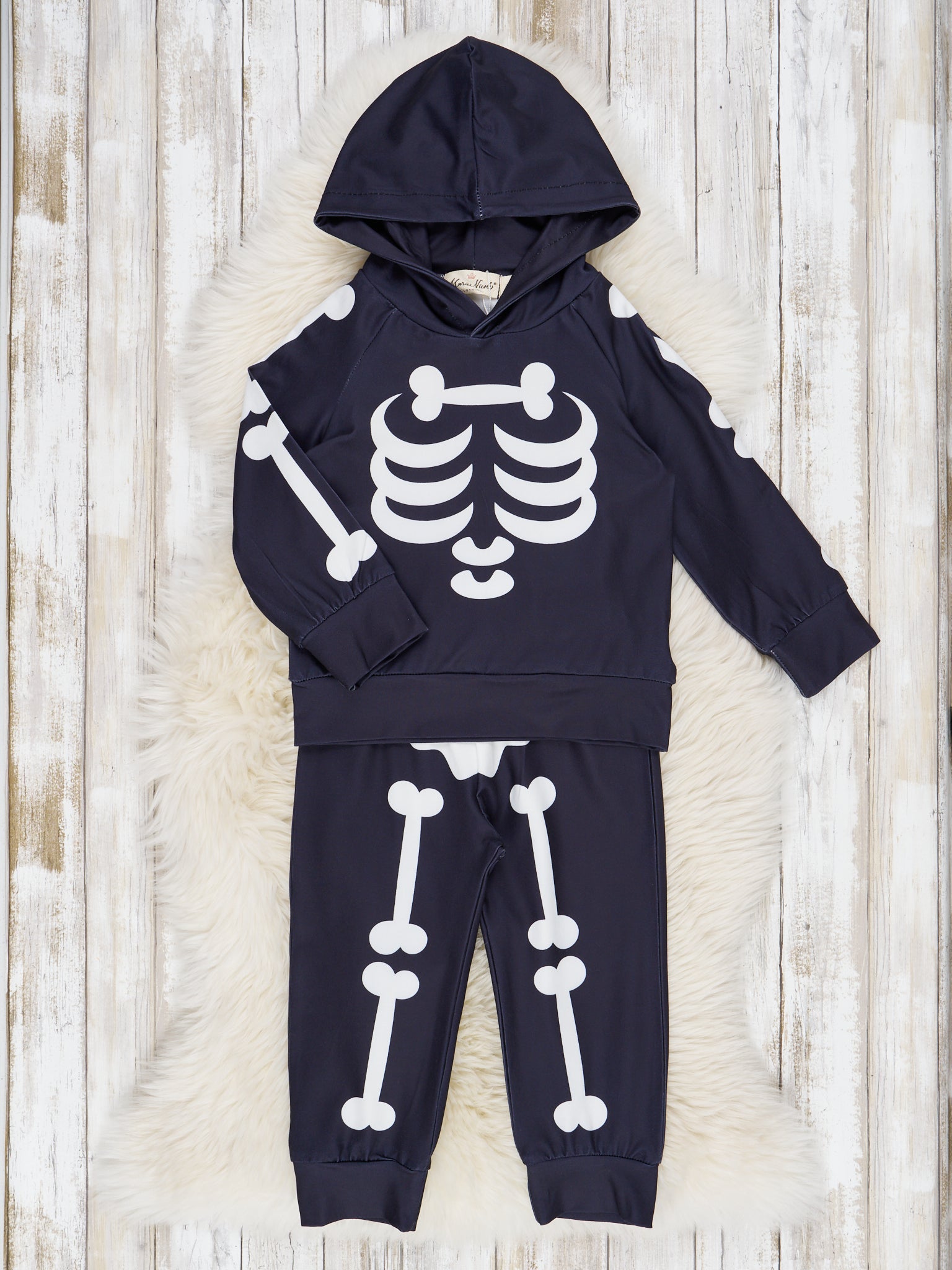 Mr. Bones Black Skeleton Hoodie Outfit - Marie Nicole Clothing