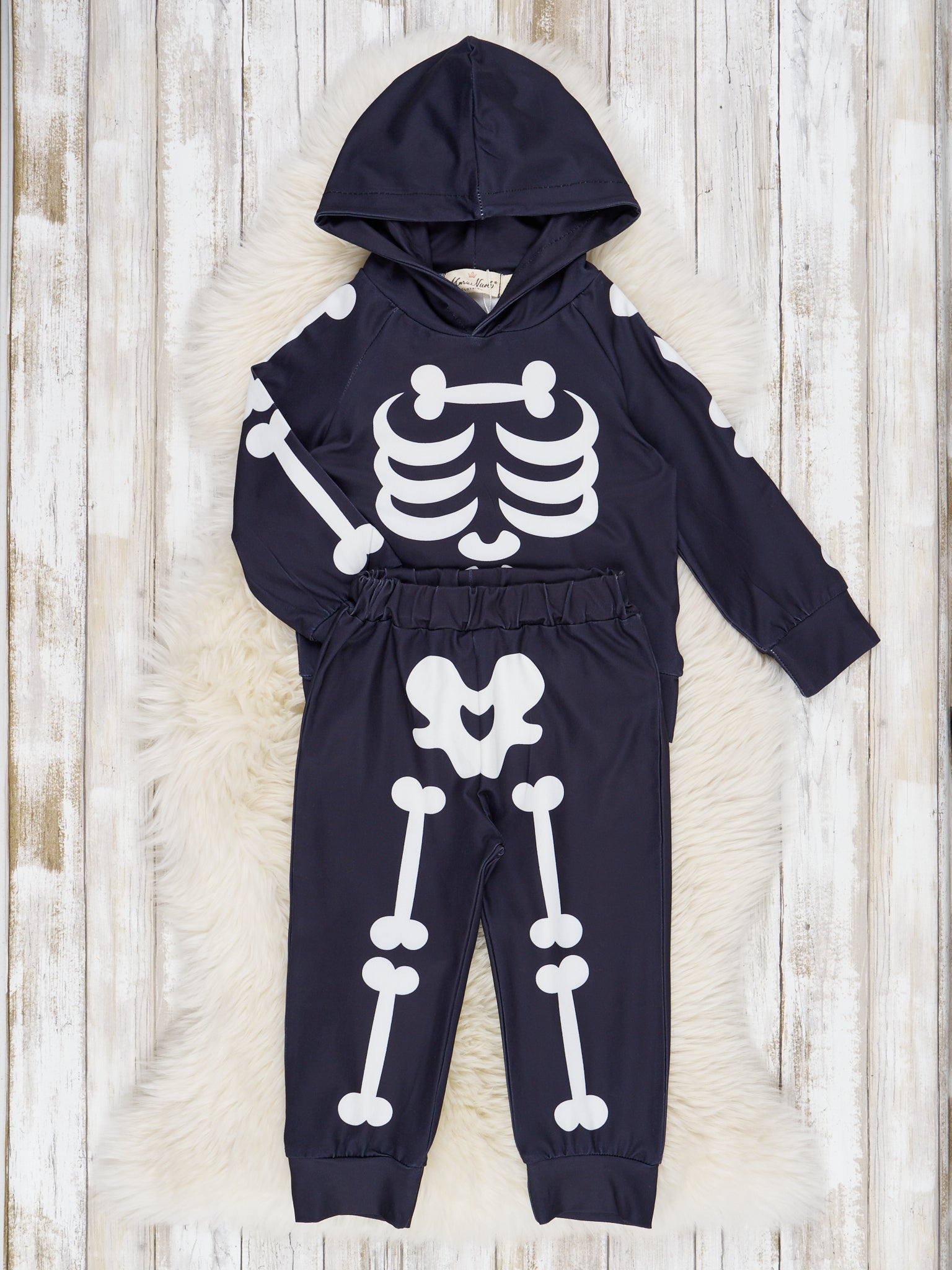Mr. Bones Black Skeleton Hoodie Outfit - Marie Nicole Clothing