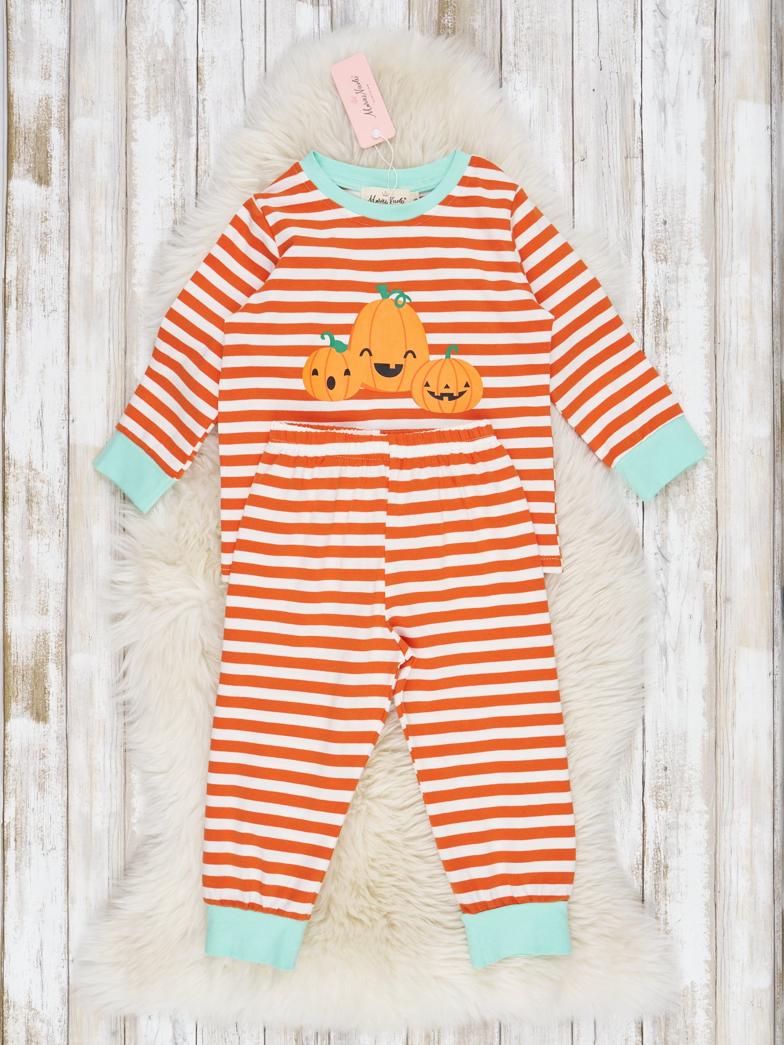 Striped Spooky Friends Pajamas - Marie Nicole Clothing