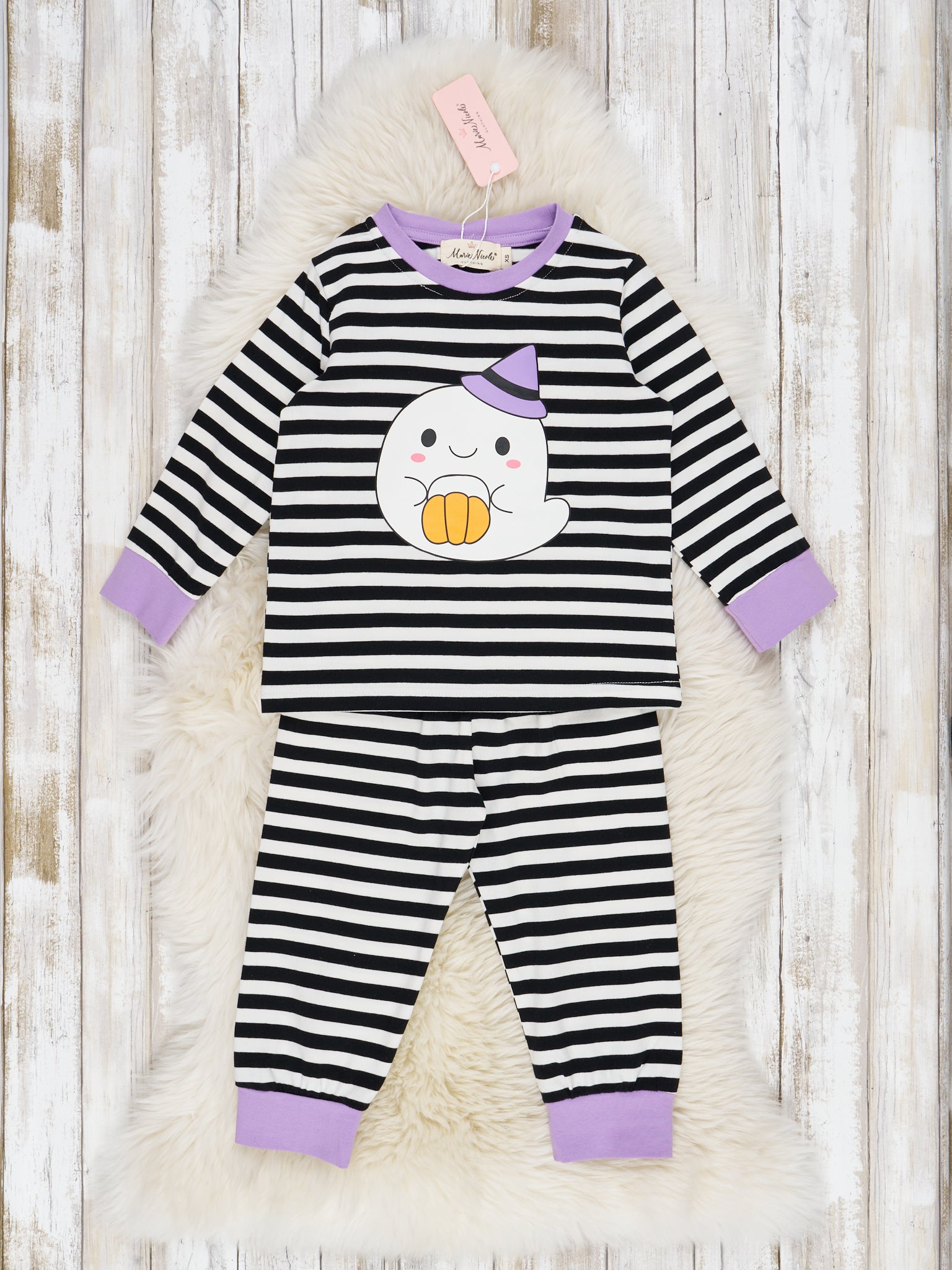 Striped Spooky Friends Pajamas - Marie Nicole Clothing