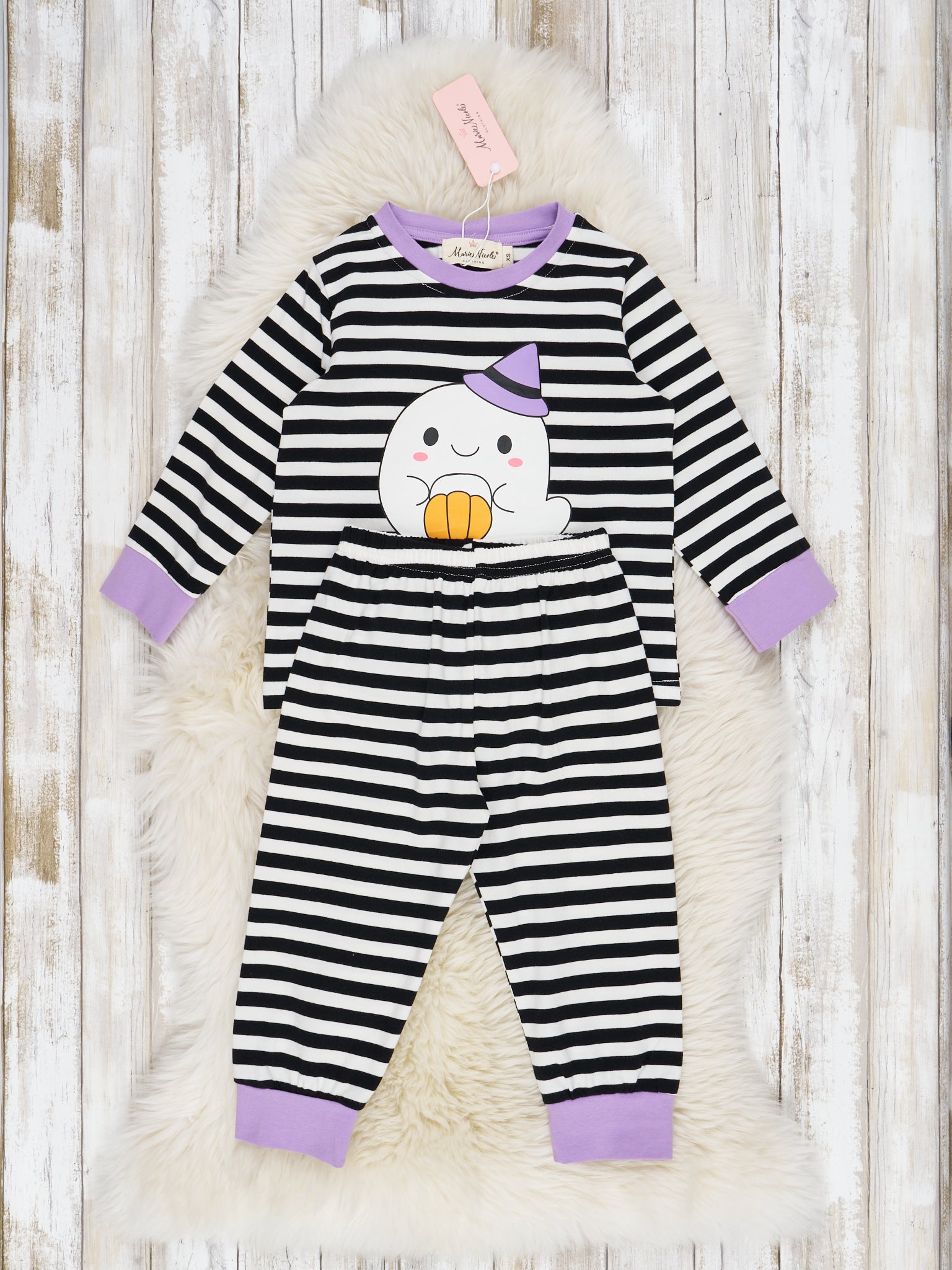 Striped Spooky Friends Pajamas - Marie Nicole Clothing