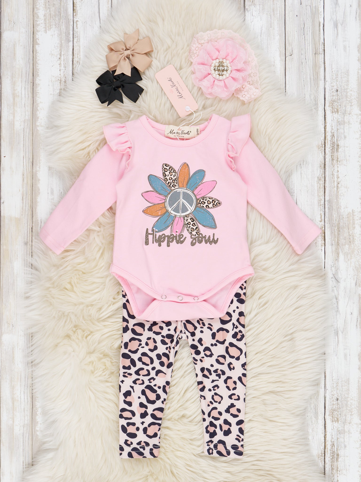 Pink & Leopard Hippie Soul Romper Outfit - Marie Nicole Clothing