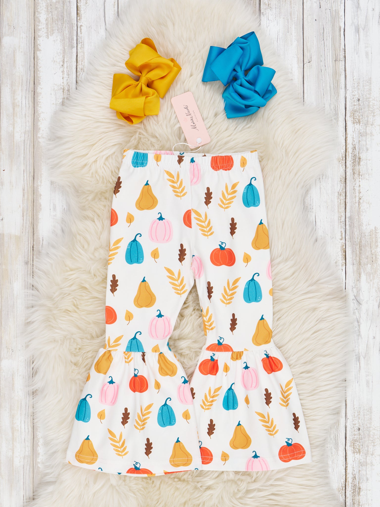 Autumn Florals Bell Bottom Pants - Marie Nicole Clothing