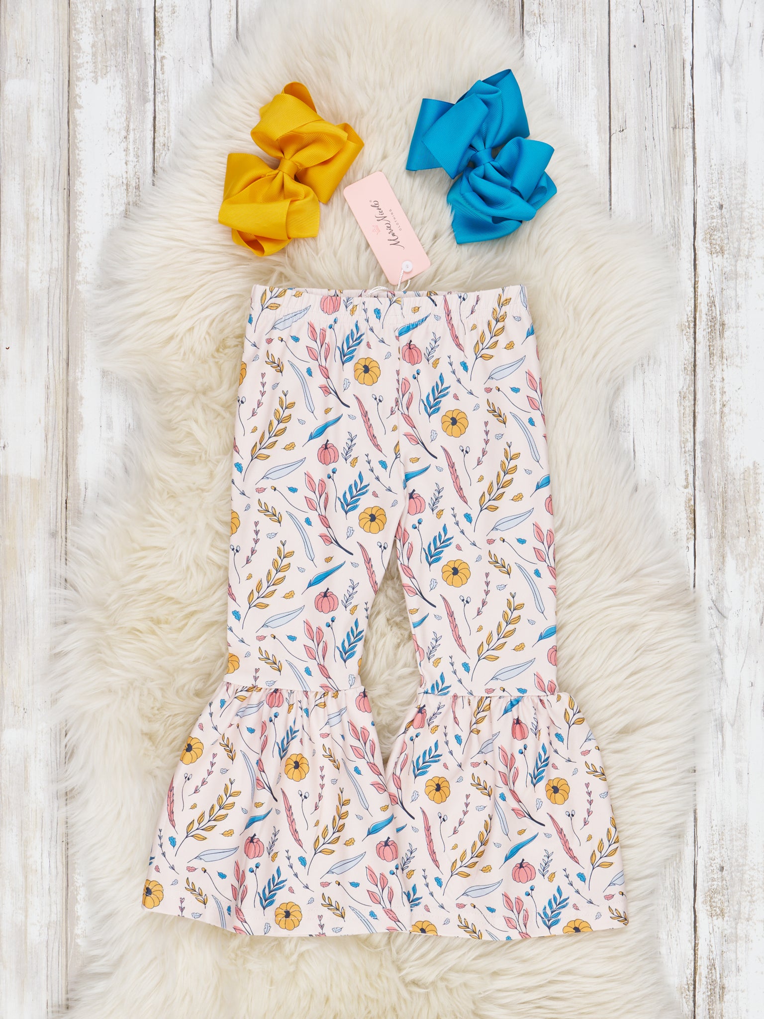 Autumn Florals Bell Bottom Pants - Marie Nicole Clothing