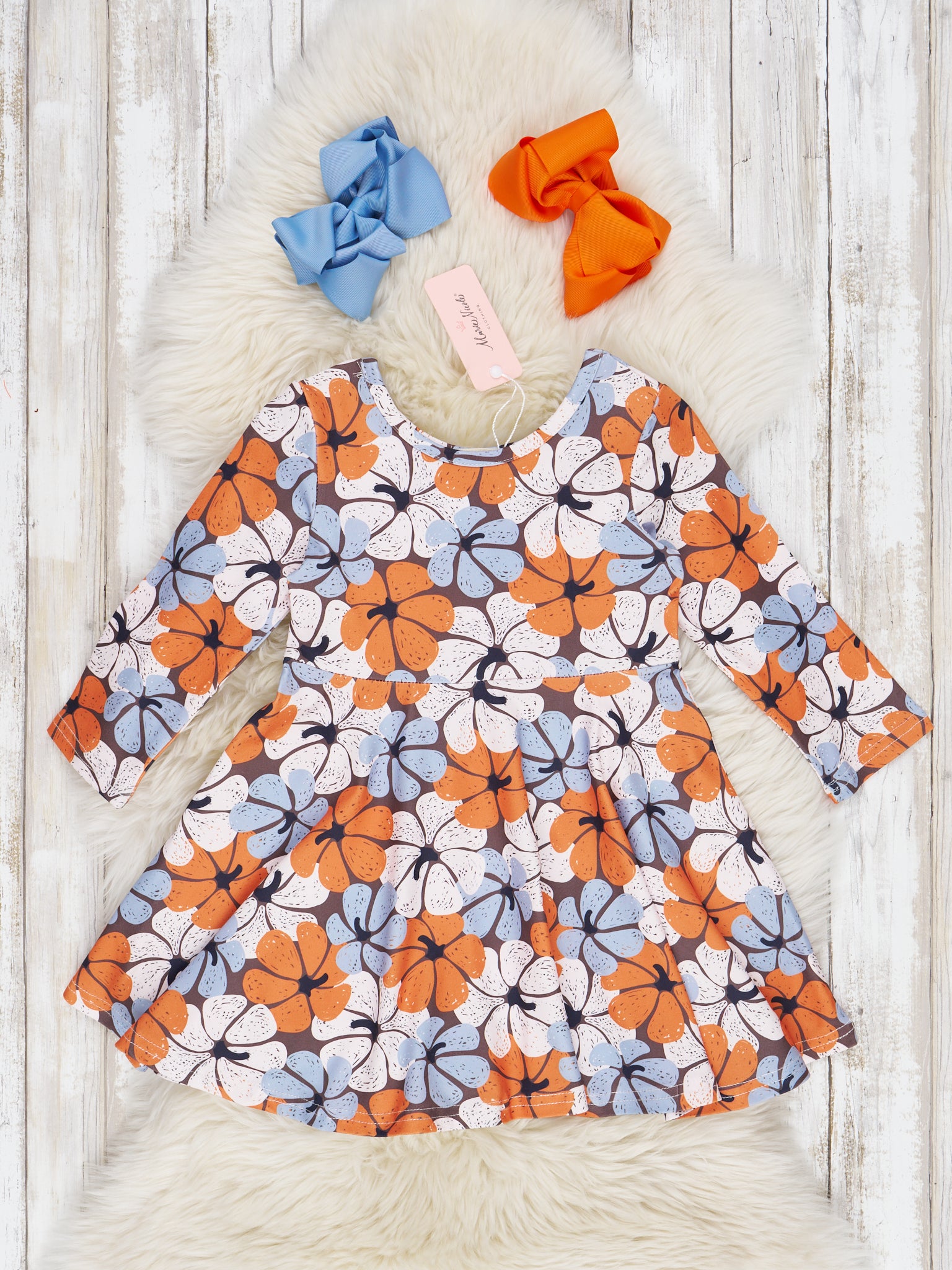 Long Sleeve Autumn Florals Dresses - Marie Nicole Clothing