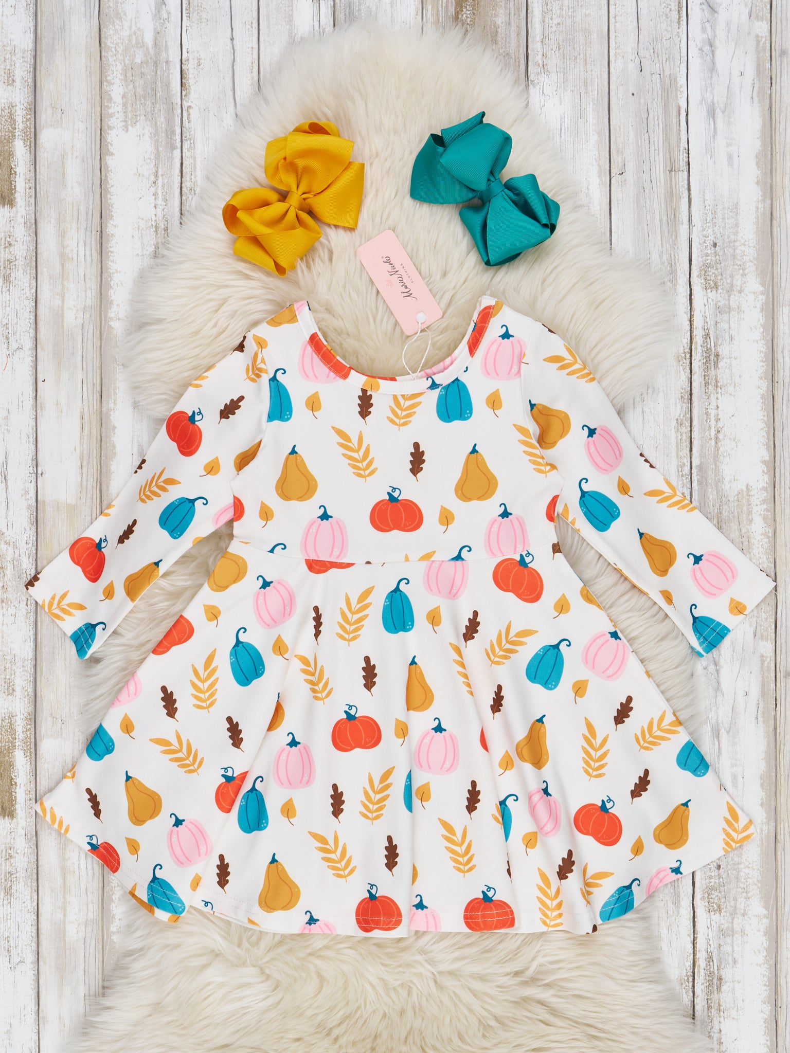 Long Sleeve Autumn Florals Dresses - Marie Nicole Clothing