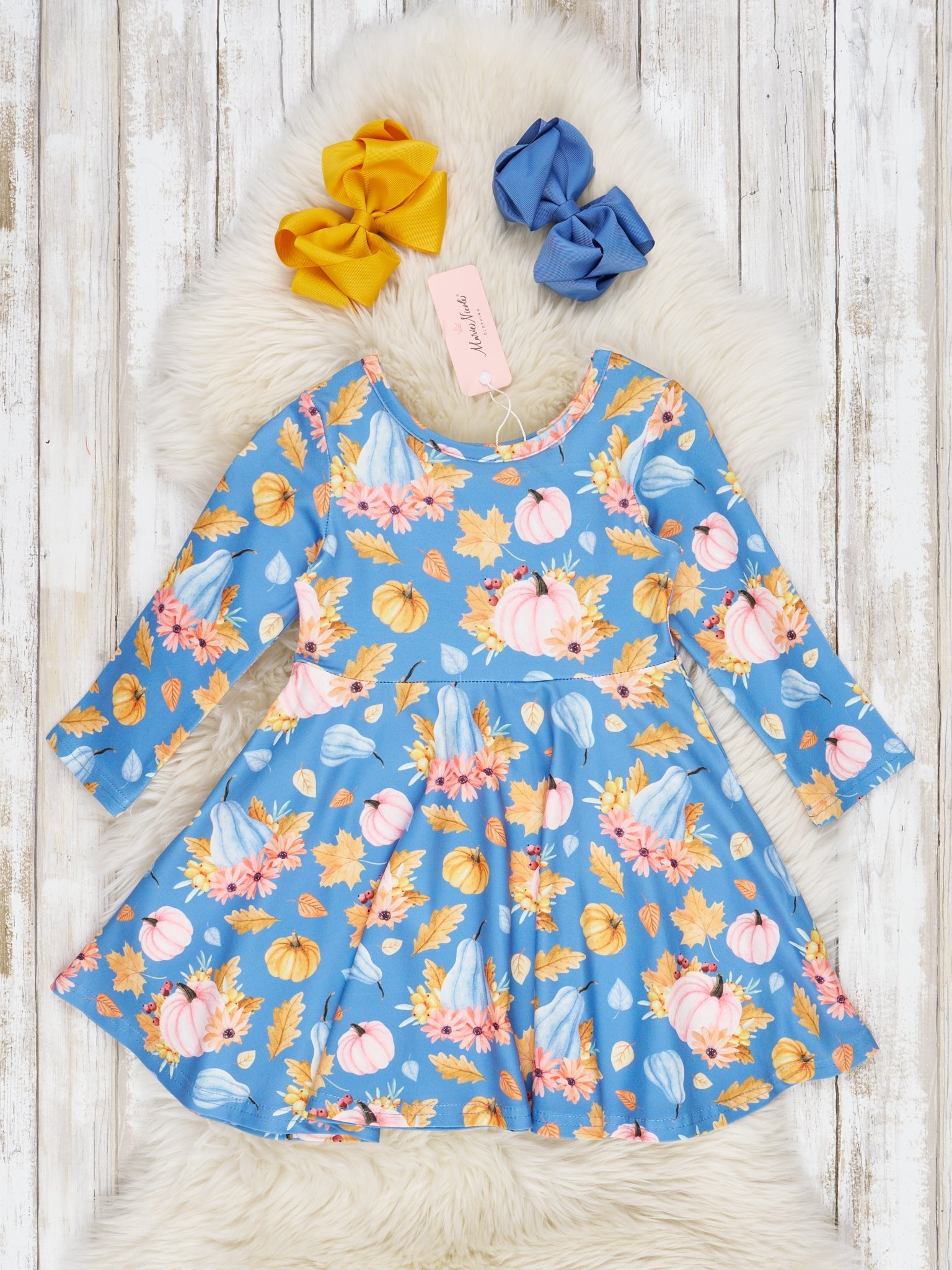 Long Sleeve Autumn Florals Dresses - Marie Nicole Clothing