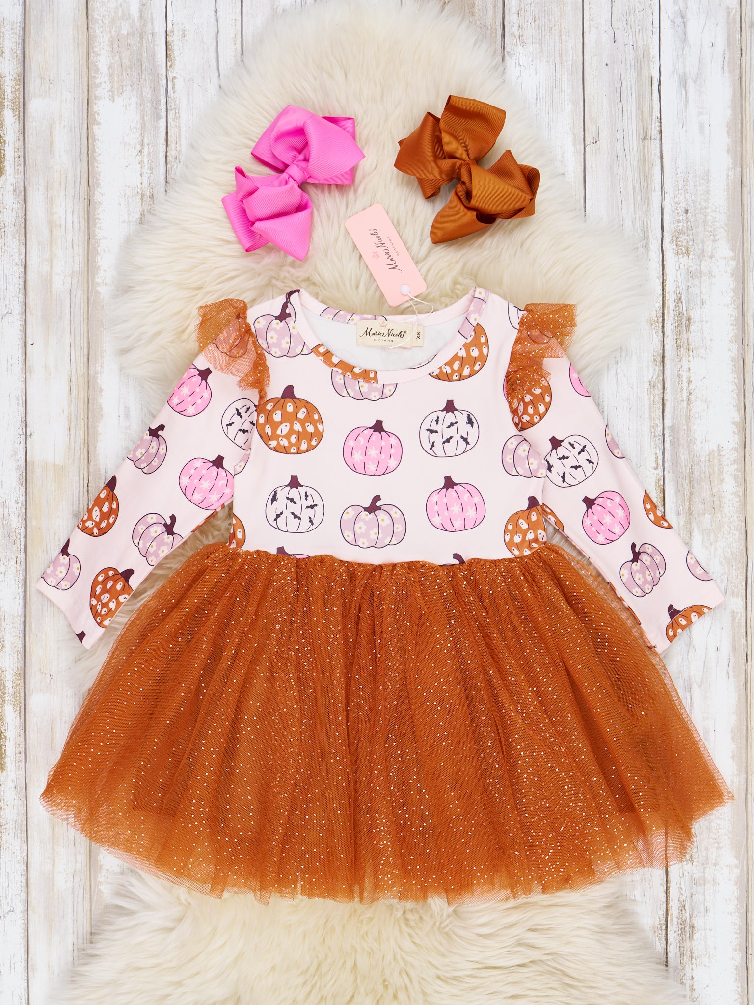 Ruffle Pumpkin Halloween Tulle Dresses - Marie Nicole Clothing