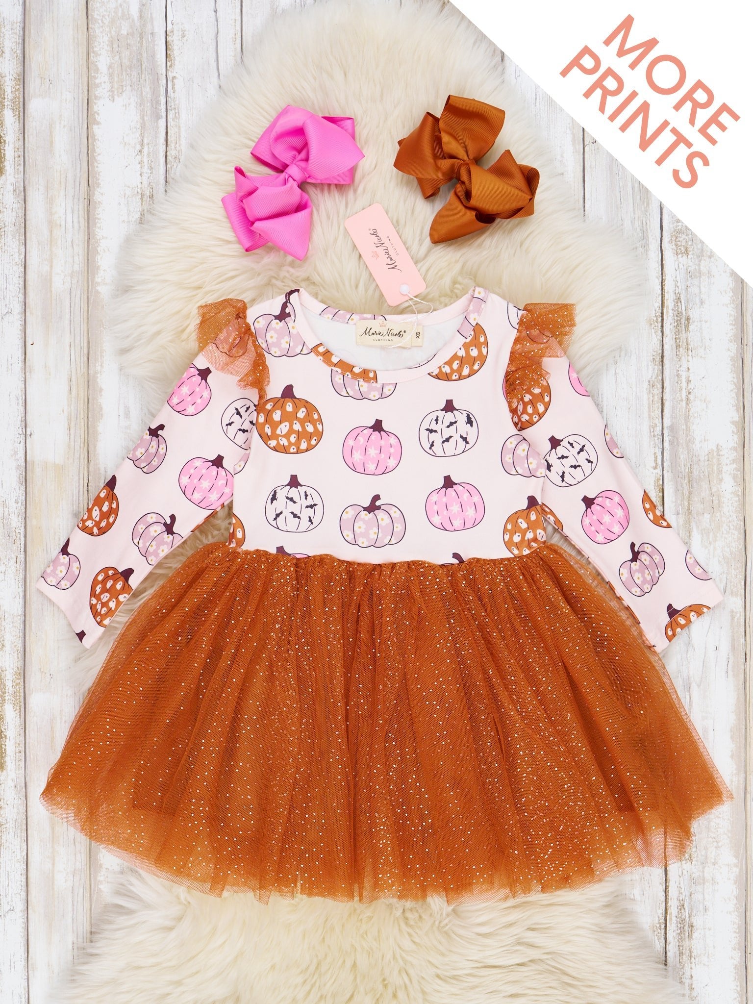 Ruffle Pumpkin Halloween Tulle Dresses - Marie Nicole Clothing