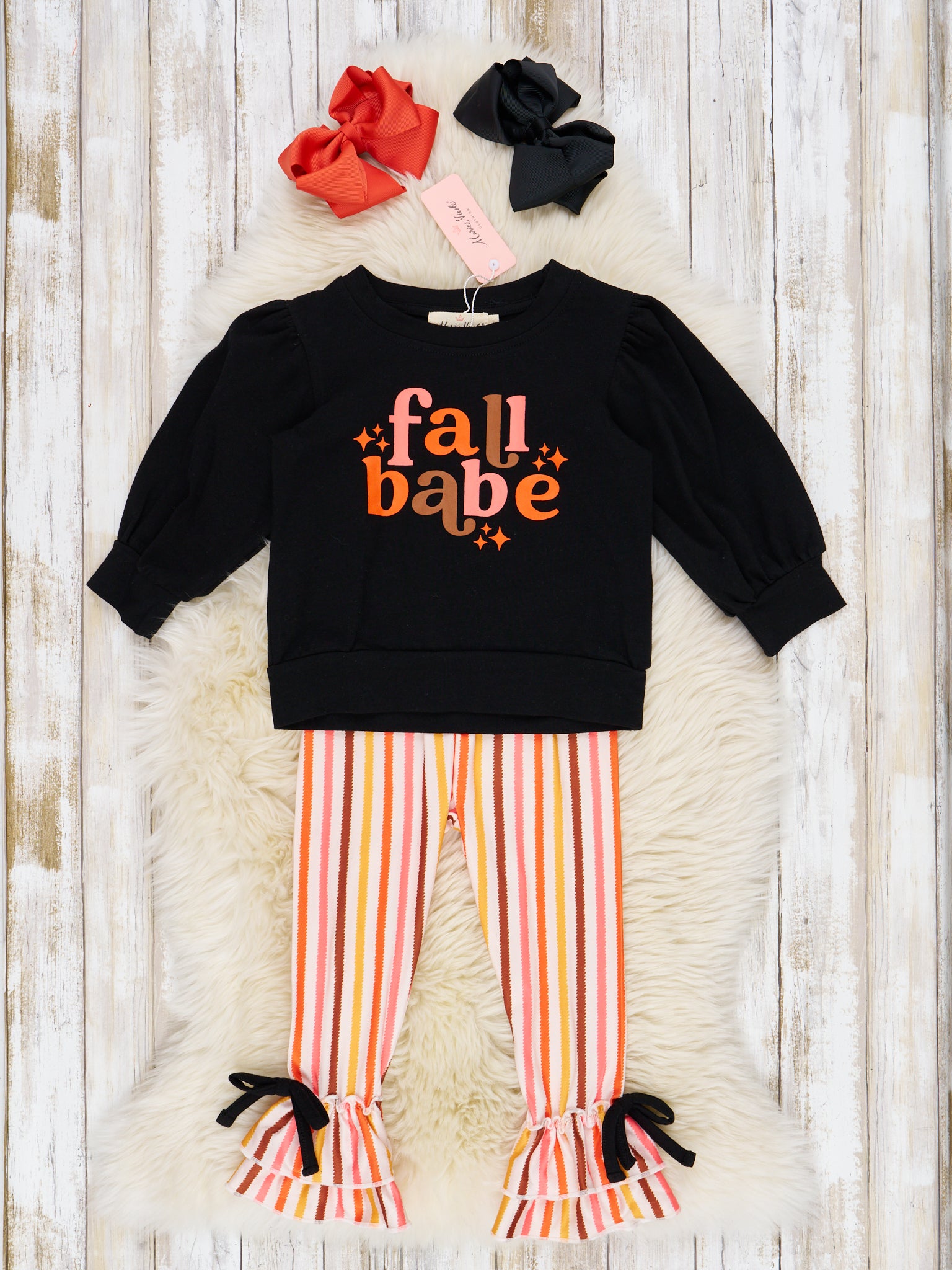 Black Fall Babe Ruffle Outfit - Marie Nicole Clothing