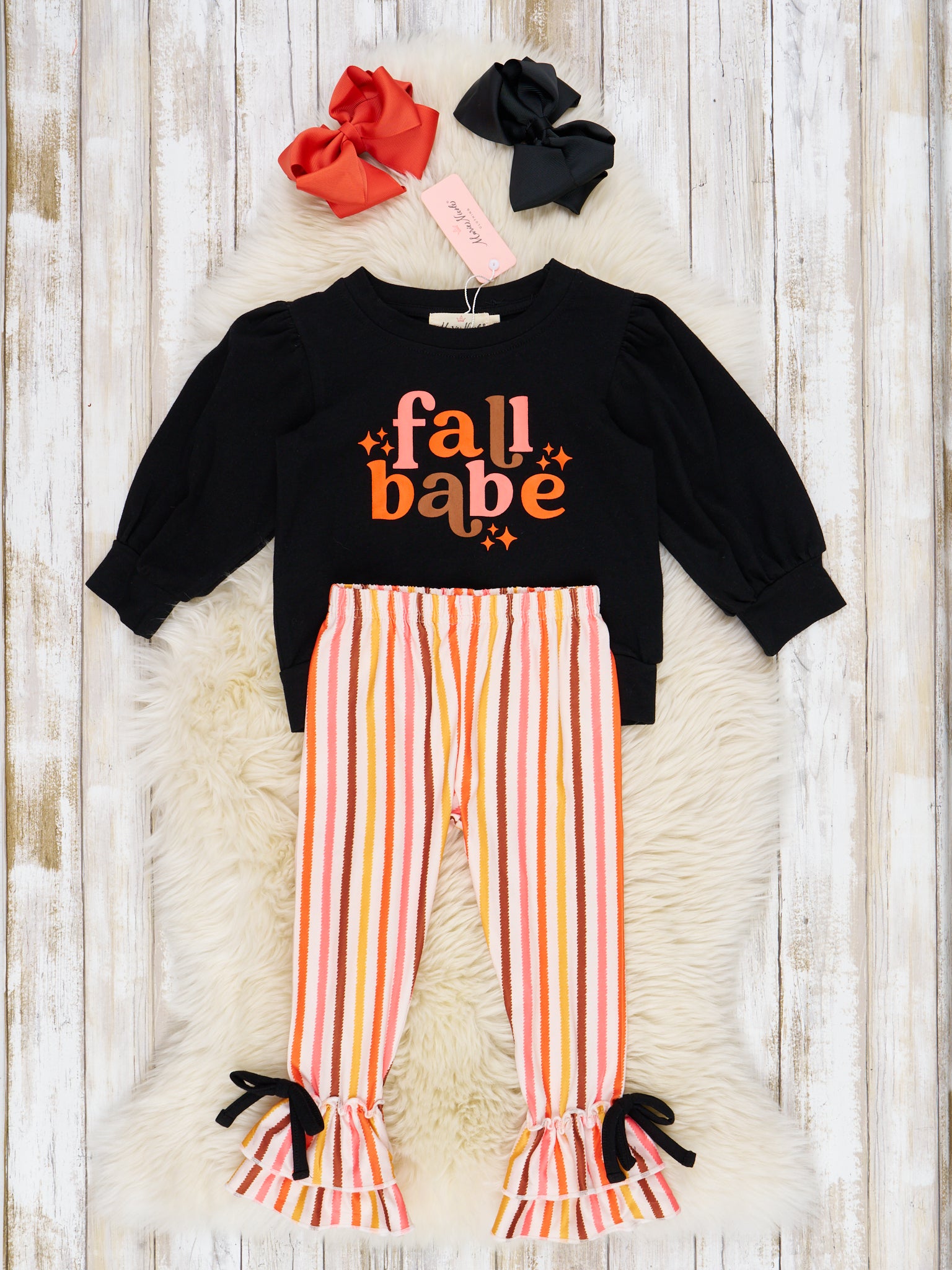 Black Fall Babe Ruffle Outfit - Marie Nicole Clothing