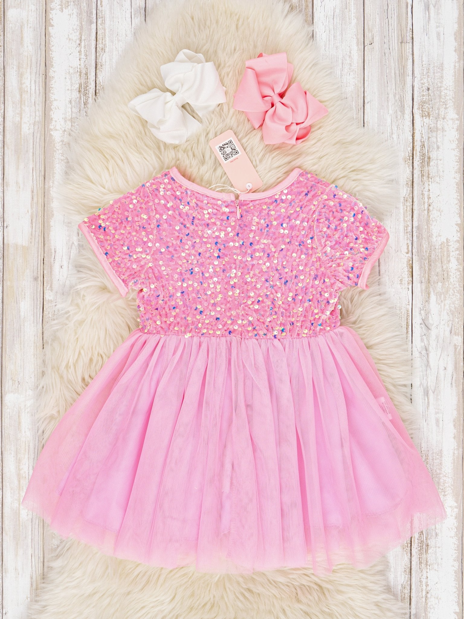 Pink Sparkly Tulle Swing Dress - Marie Nicole Clothing