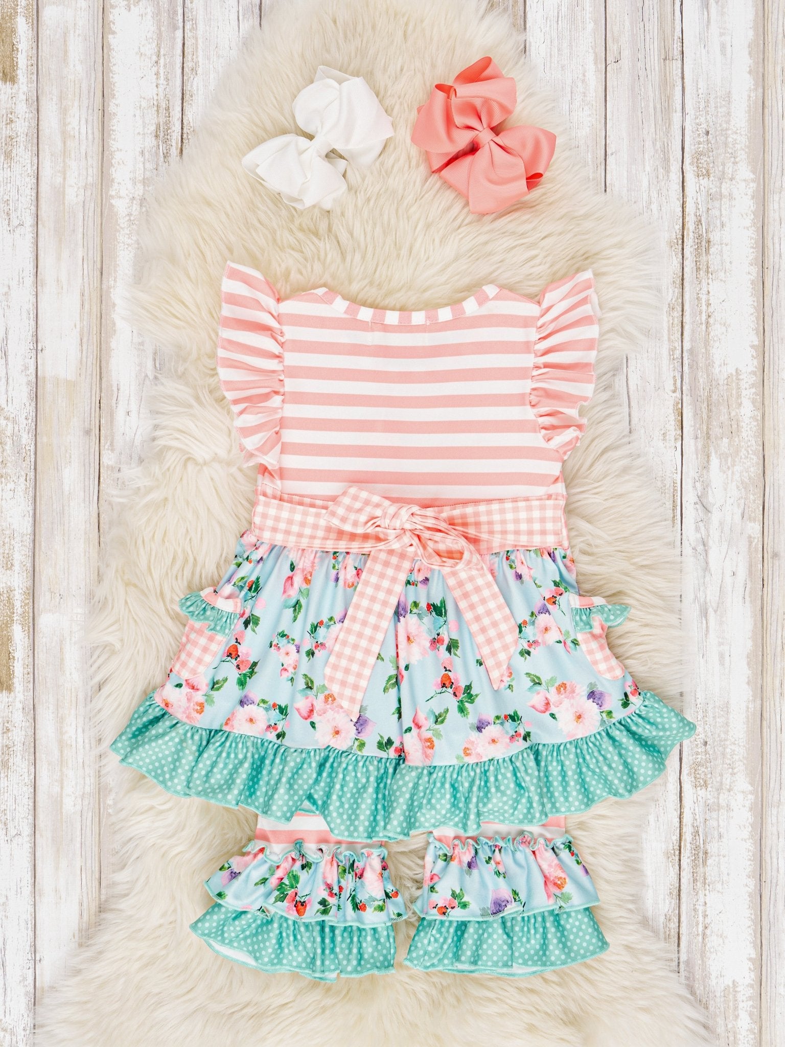 Bright Blossom Ruffle Outfit - Marie Nicole Clothing