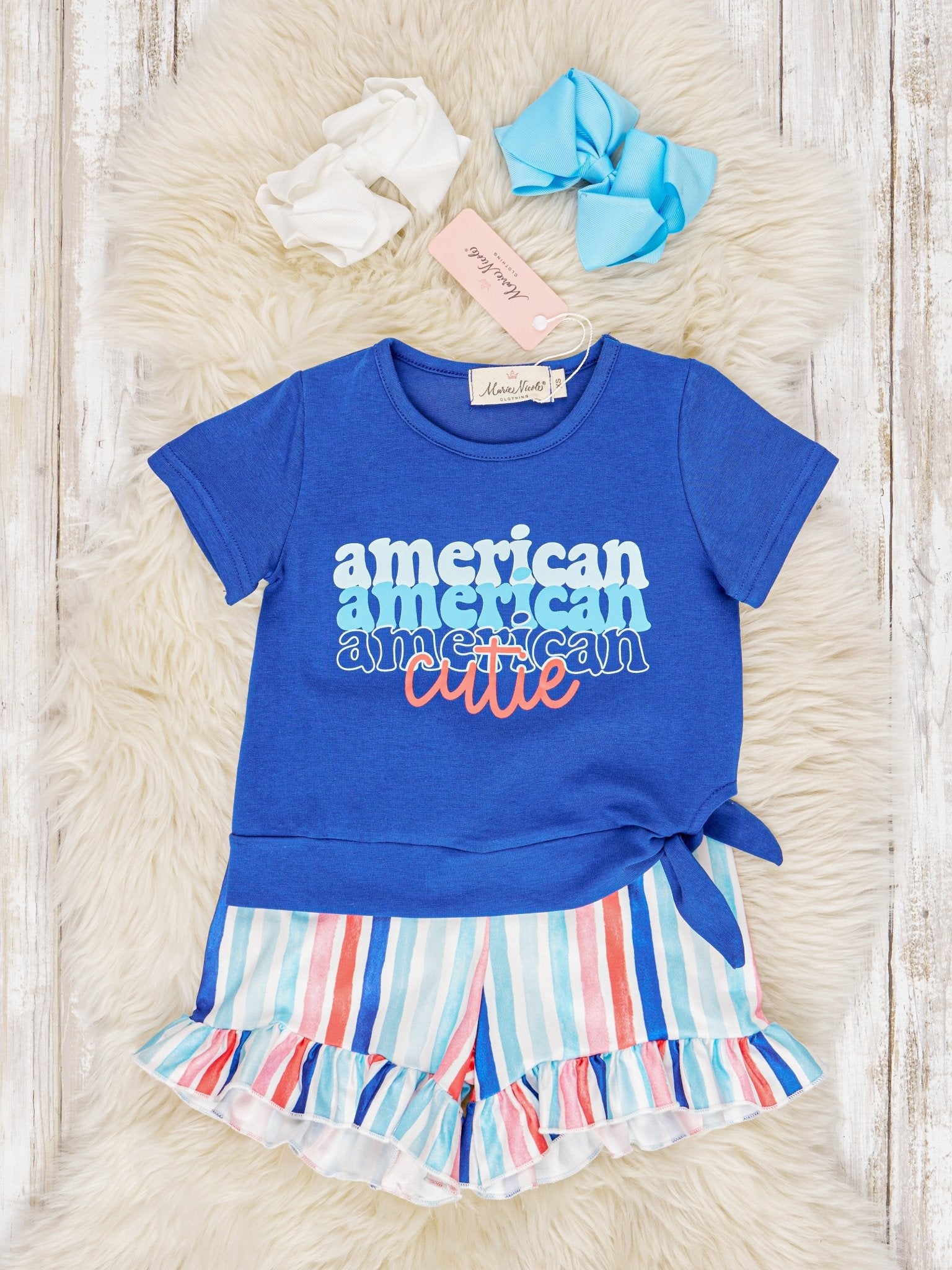 "American Cutie" Ruffle Outfit - Marie Nicole Clothing