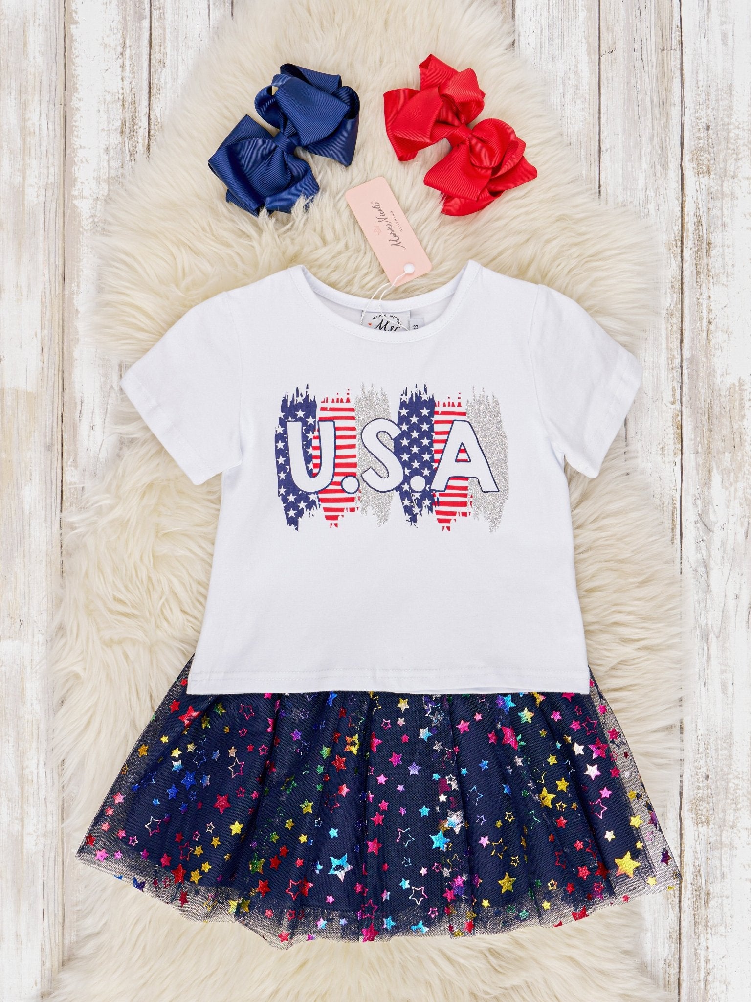 "USA" Sparkly Tulle Outfit - Marie Nicole Clothing