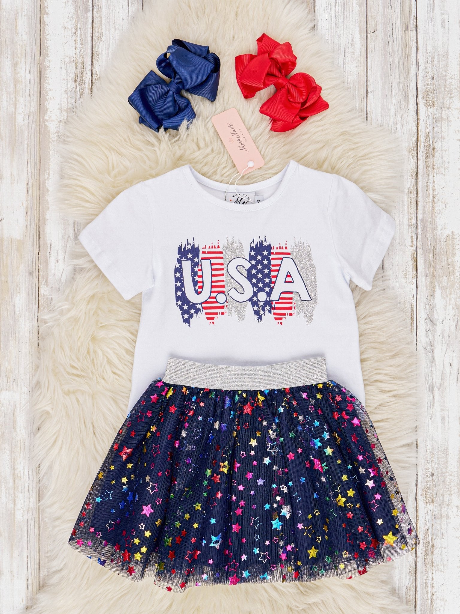 "USA" Sparkly Tulle Outfit - Marie Nicole Clothing
